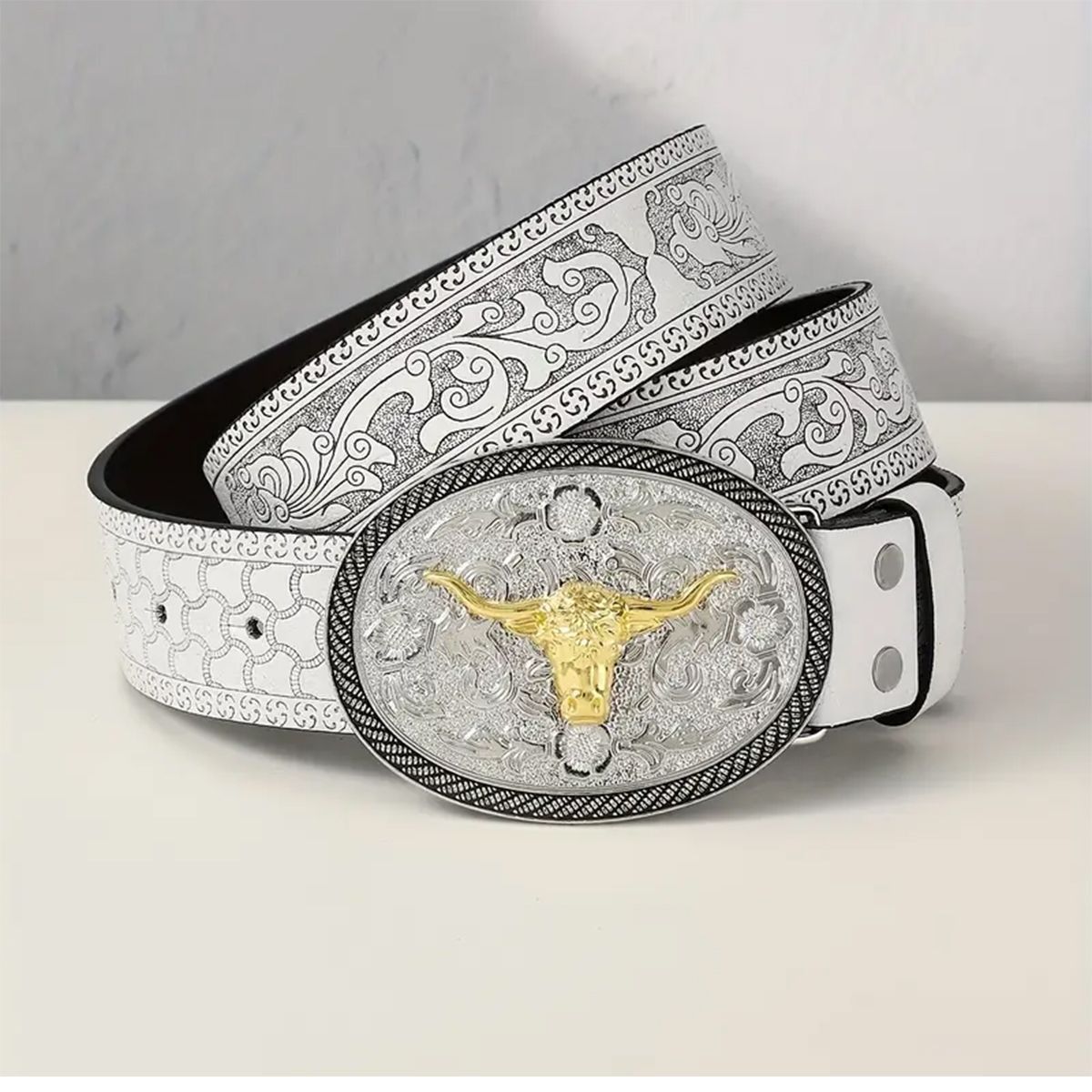 Designer Vibe Vintage Belt Riveted Belts Menswear Accessories Size ONE SIZE - 2 Thumbnail