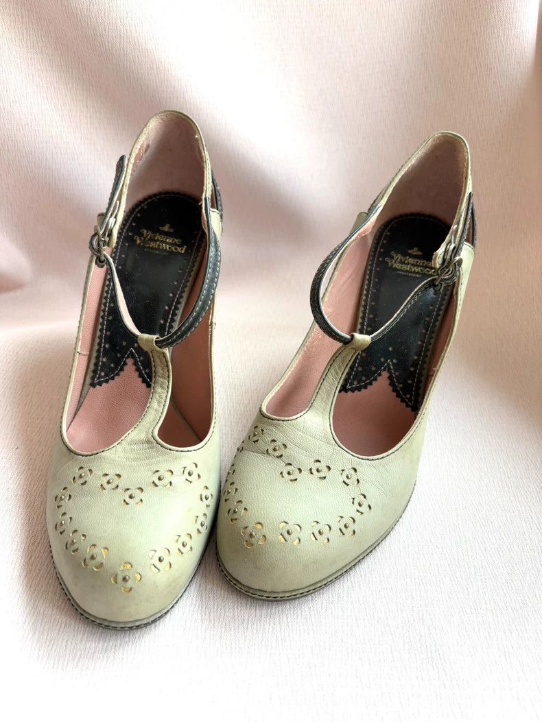 Vivienne Westwood Vivienne Westwood Yellow and green patchwork love carved h Size US 5.5 / IT 35.5 - 1 Thumbnail