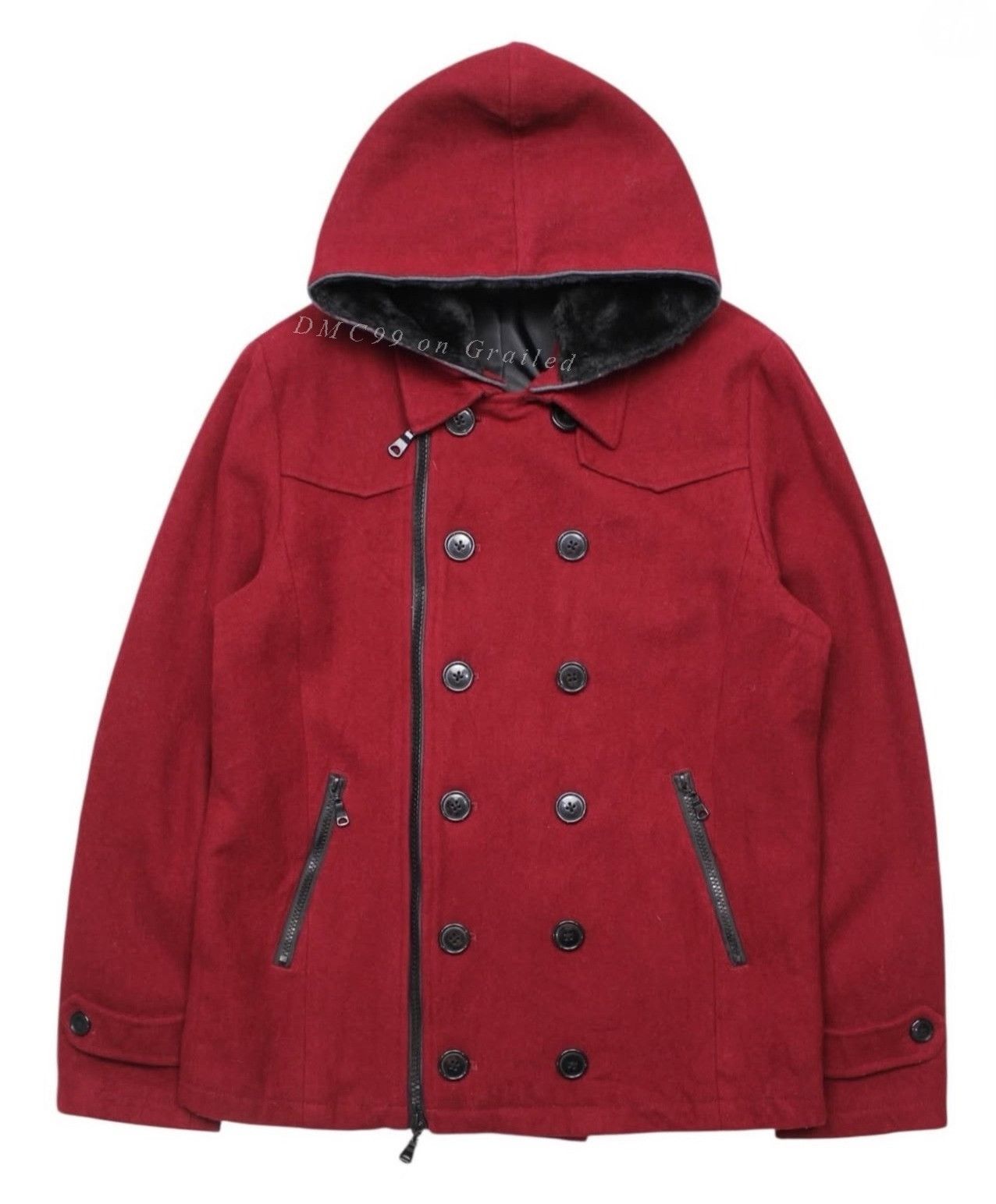 Vintage Vintage Semantic Design 2000s Detachable Hooded Wool Jacket Size US M / EU 48-50 / 2 - 1 Thumbnail