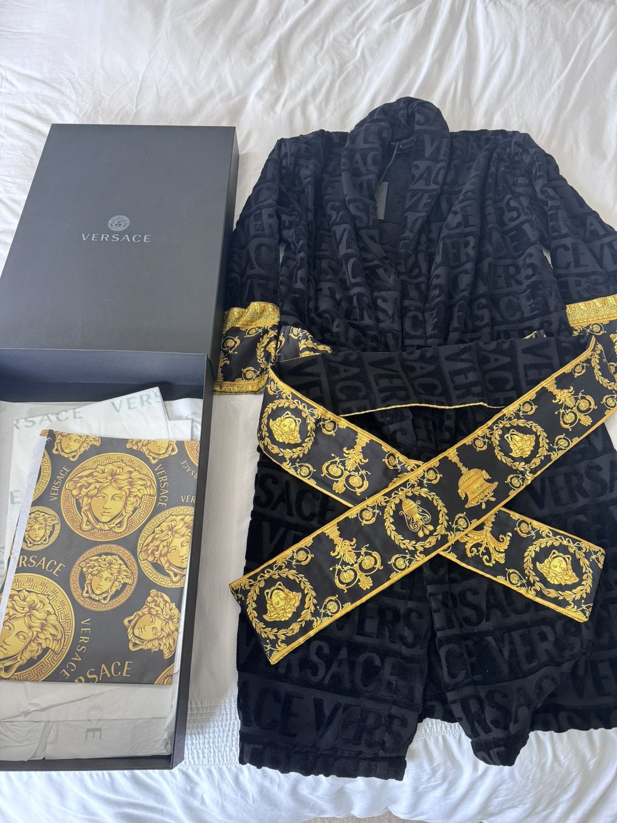 Versace Black Versace Robe - Brand New | Grailed