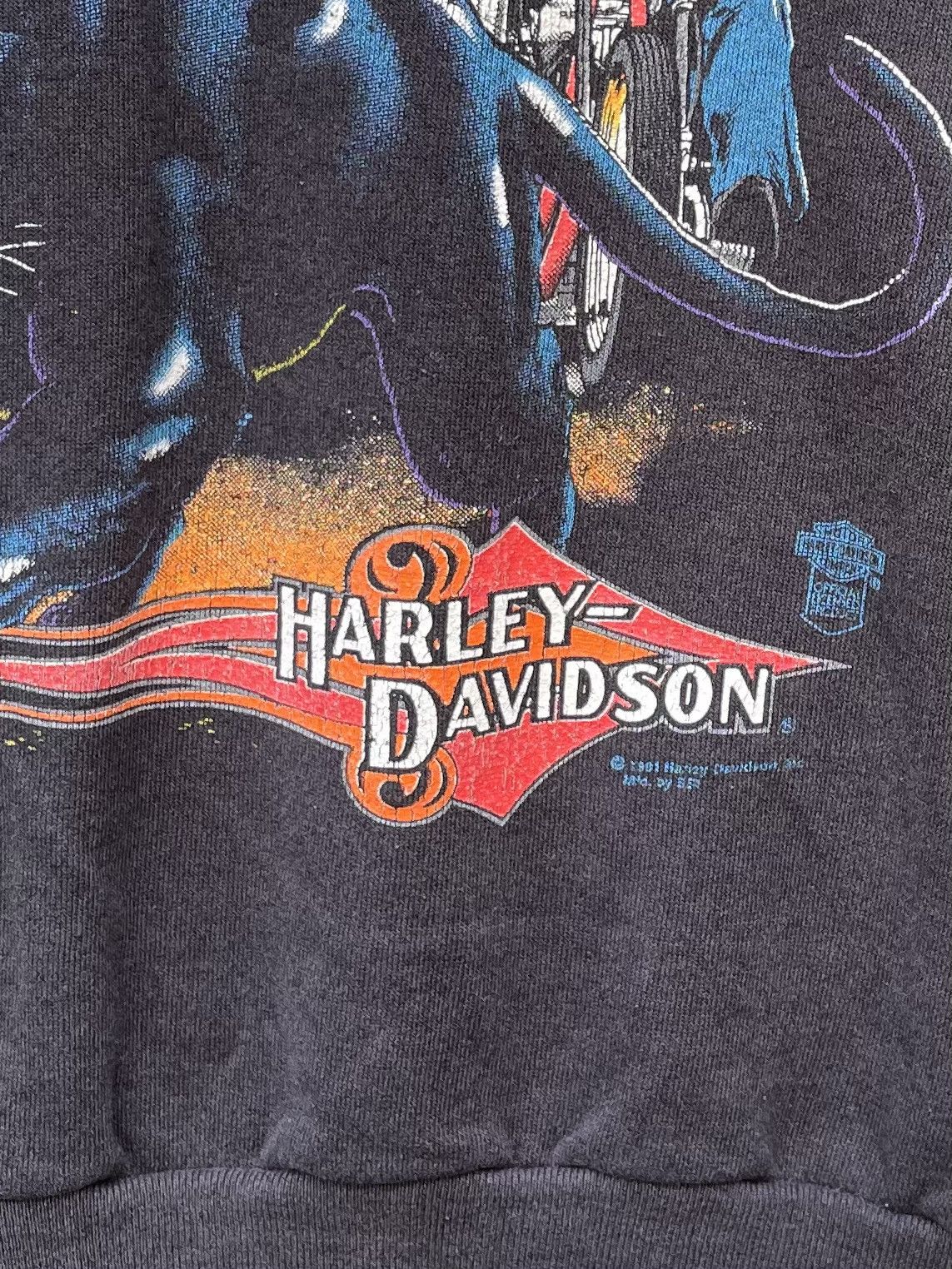 Harley Davidson RARE Vintage 1991 Harley Davidson Night Stalker Sweatshirt Size US L / EU 52-54 / 3 - 4 Thumbnail