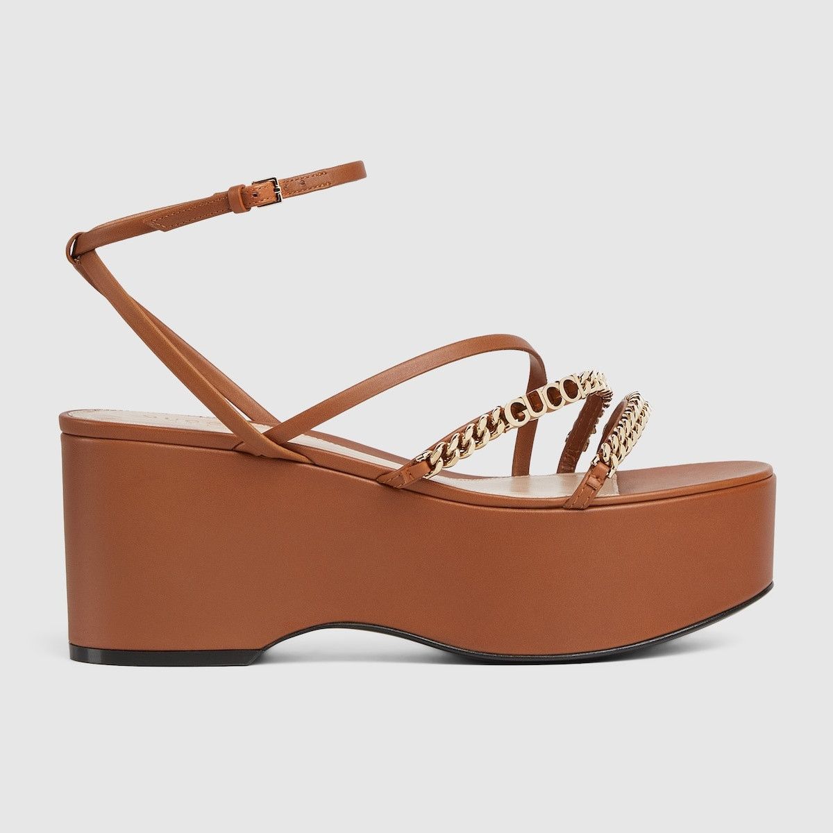 Gucci oc11z1025 Signoria Flatform Sandals in Brown Size US 10 / IT 40 - 1 Thumbnail