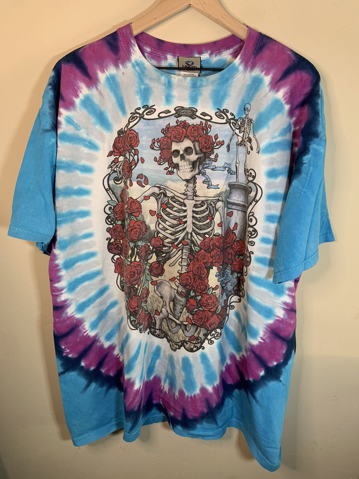 Grateful Dead × Liquid Blue × Vintage *RARE* Vintage 1995 Grateful Dead Bertha Rose Tie-Dye Shirt Size US XXL / EU 58 / 5 - 1 Thumbnail