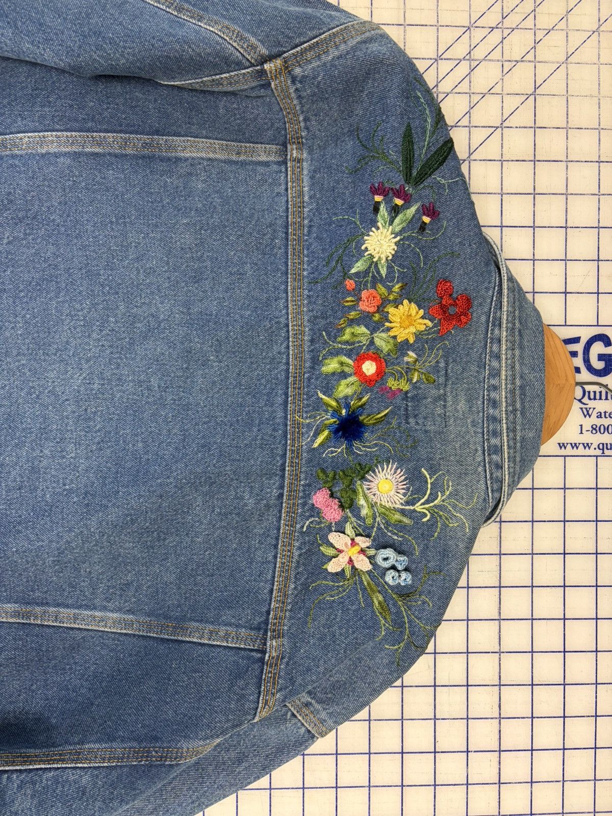 Other Noisette Hand Embroidered Denim Jacket Size US L / EU 52-54 / 3 - 6 Thumbnail