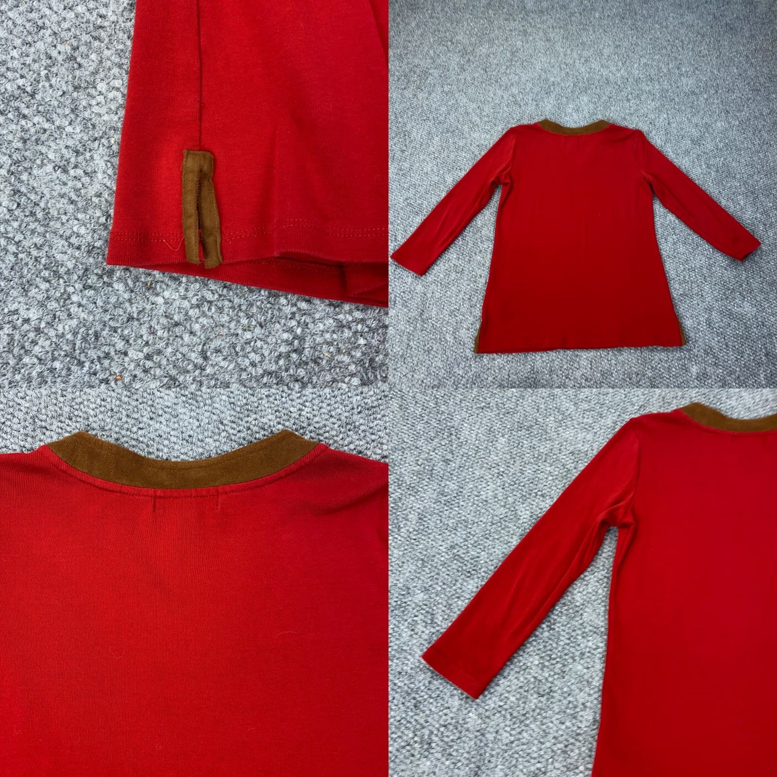 Ralph Lauren Lauren Ralph Lauren Womens Petite Small Red V-Neck Tunic 3/4 Sleeve Blouse Shirt Size S / US 4 / IT 40 - 8 Thumbnail