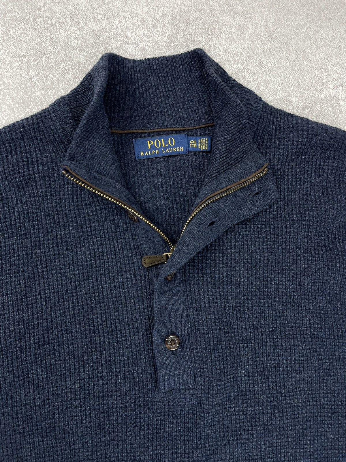 Polo Ralph Lauren × Ralph Lauren Polo Ralph Lauren Navy Merino Wool Knit Sweater Mens Size US XXL / EU 58 / 5 - 7 Thumbnail