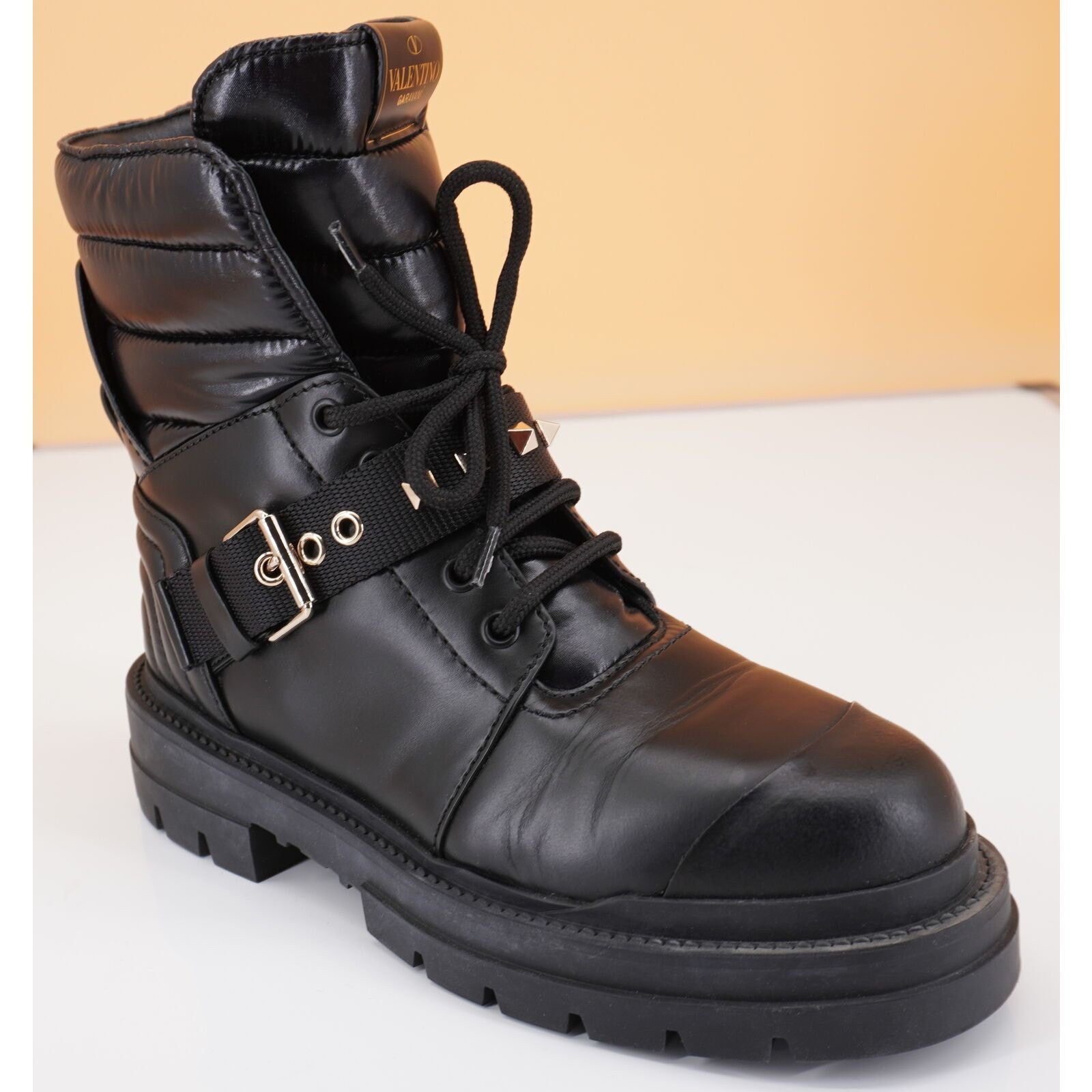 Valentino Valentino Rockstud Combat Ankle Boots Size 36.5 Size US 6.5 / IT 36.5 - 1 Thumbnail