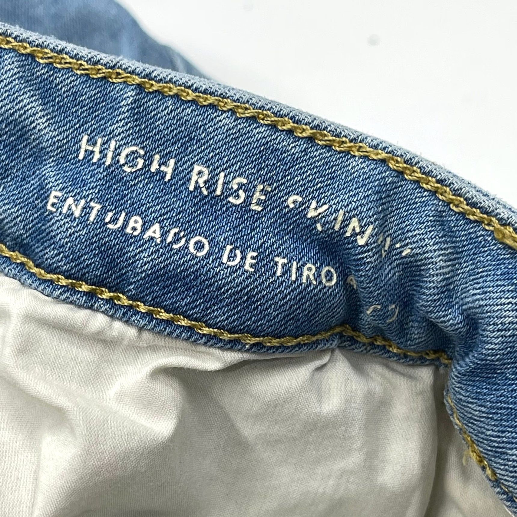 Vintage Universal Thread Jeans Womens Size 8 Blue Stretch Denim High Rise Skinny STAINS Size 29" - 5 Thumbnail