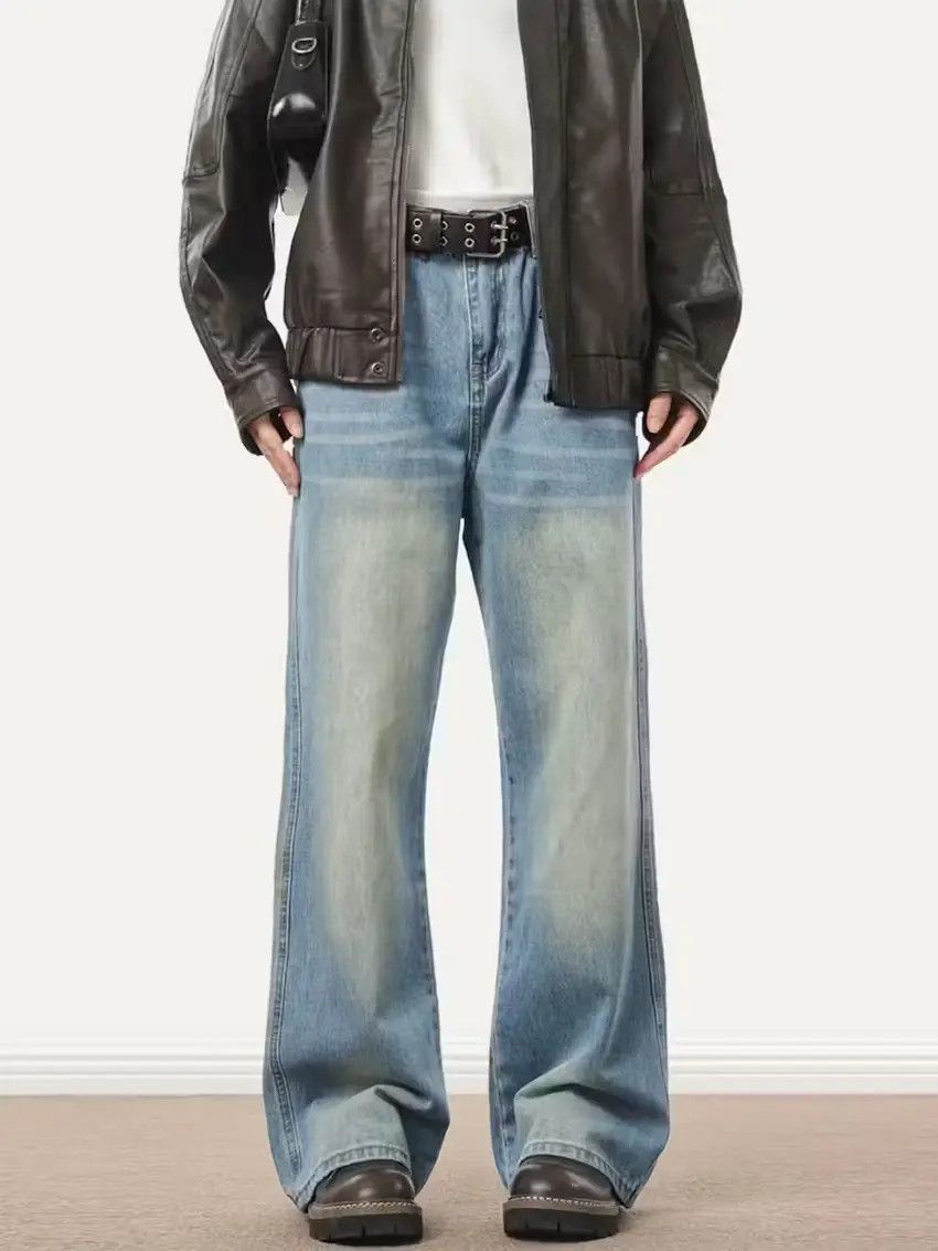 Designer × Japanese Brand Faded blue washed skate hiphop baggy jeans Size US 33 - 2 Thumbnail