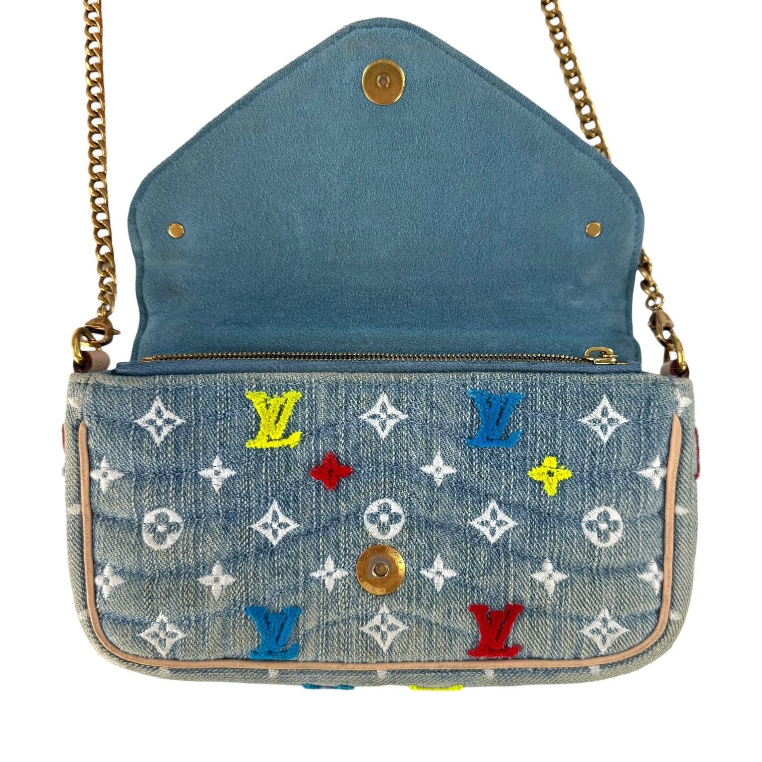 Louis Vuitton Louis Vuitton Monogram Denim New Wave Chain Pochette Size ONE SIZE - 9 Thumbnail