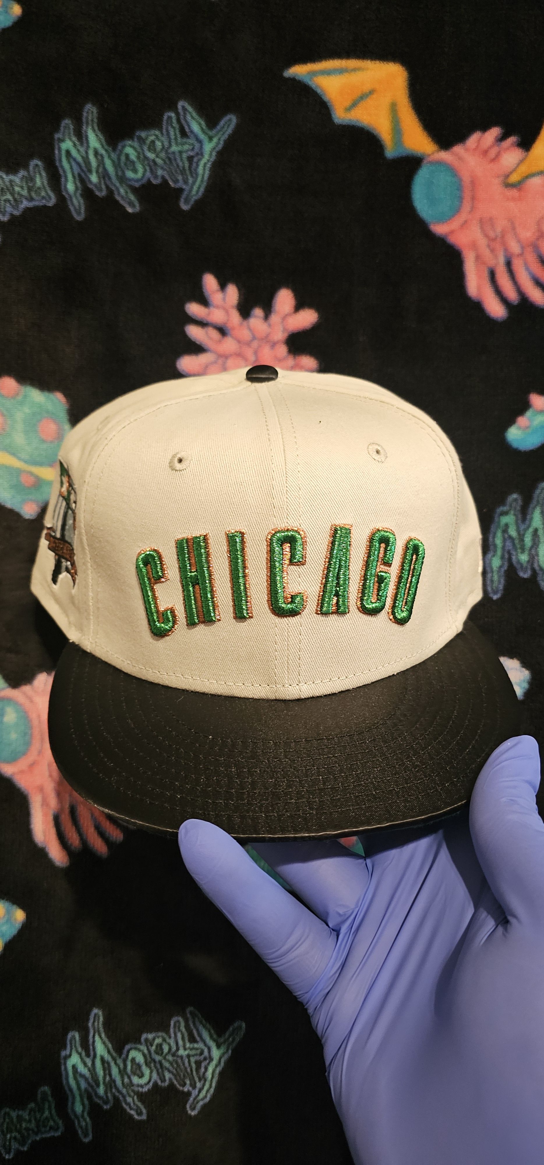 New Era Chicago white Sox Two Tone, Stone & Black satin Visor 7 5/8 Size ONE SIZE - 1 Thumbnail