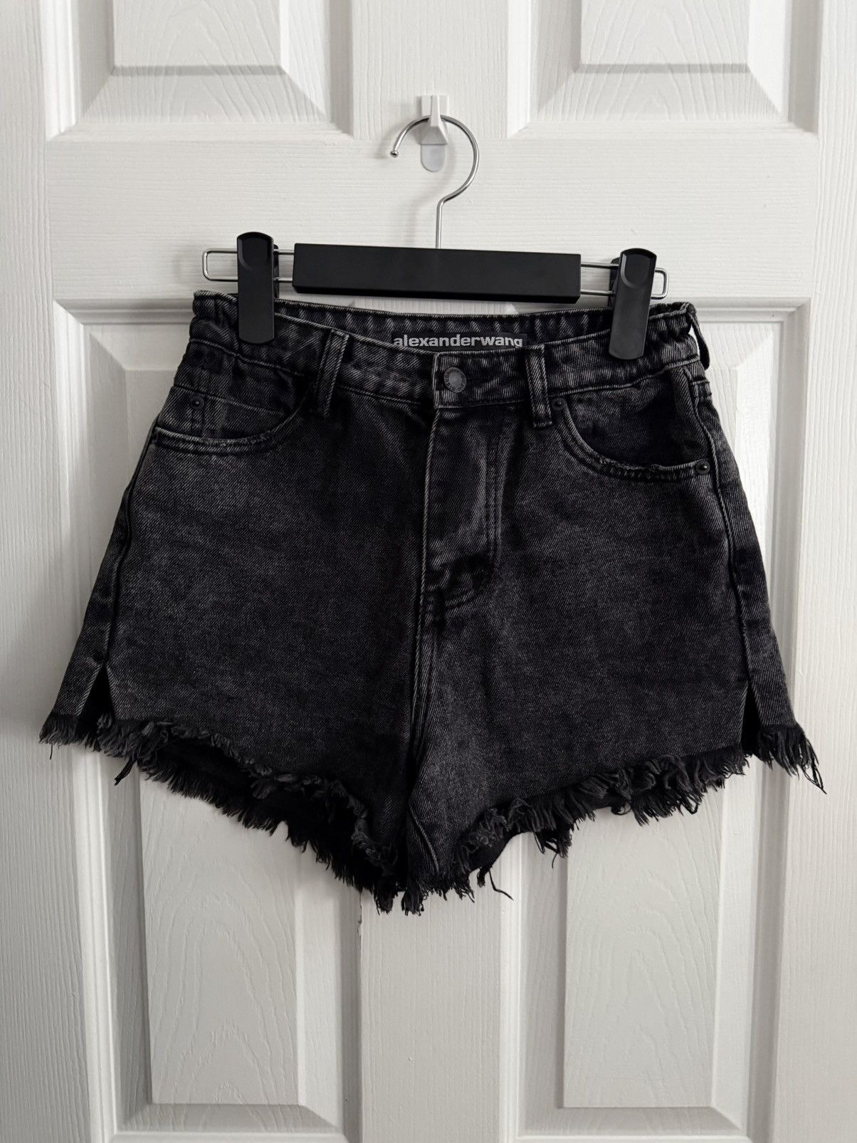 Alexander Wang Alexander Wang Black Denim Bite Shorts Size 26" / US 2 / IT 38 - 1 Thumbnail
