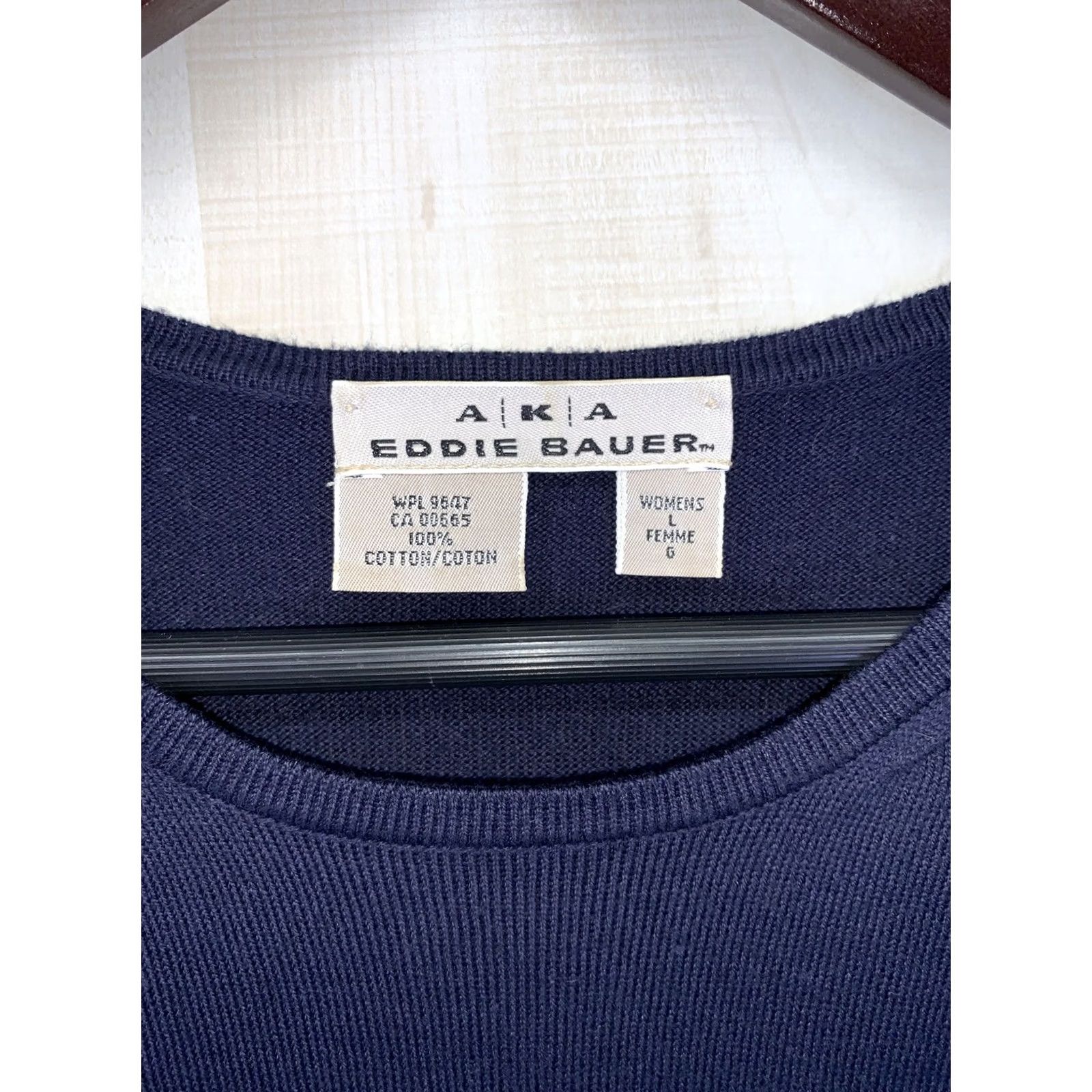 Eddie Bauer VINTAGE Eddie Bauer Shirt Women’s SZ L Blue Knit Short Sleeve 100% Cotton T-Shirt Size L / US 10 / IT 46 - 2 Thumbnail