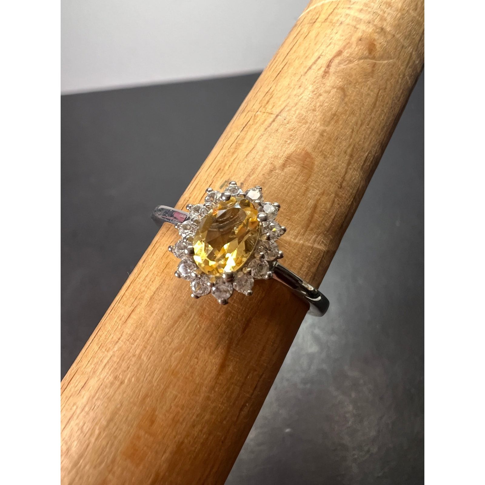 Other NEW Citrine zircon ring in platinum over sterling size 9 Size ONE SIZE - 7 Thumbnail