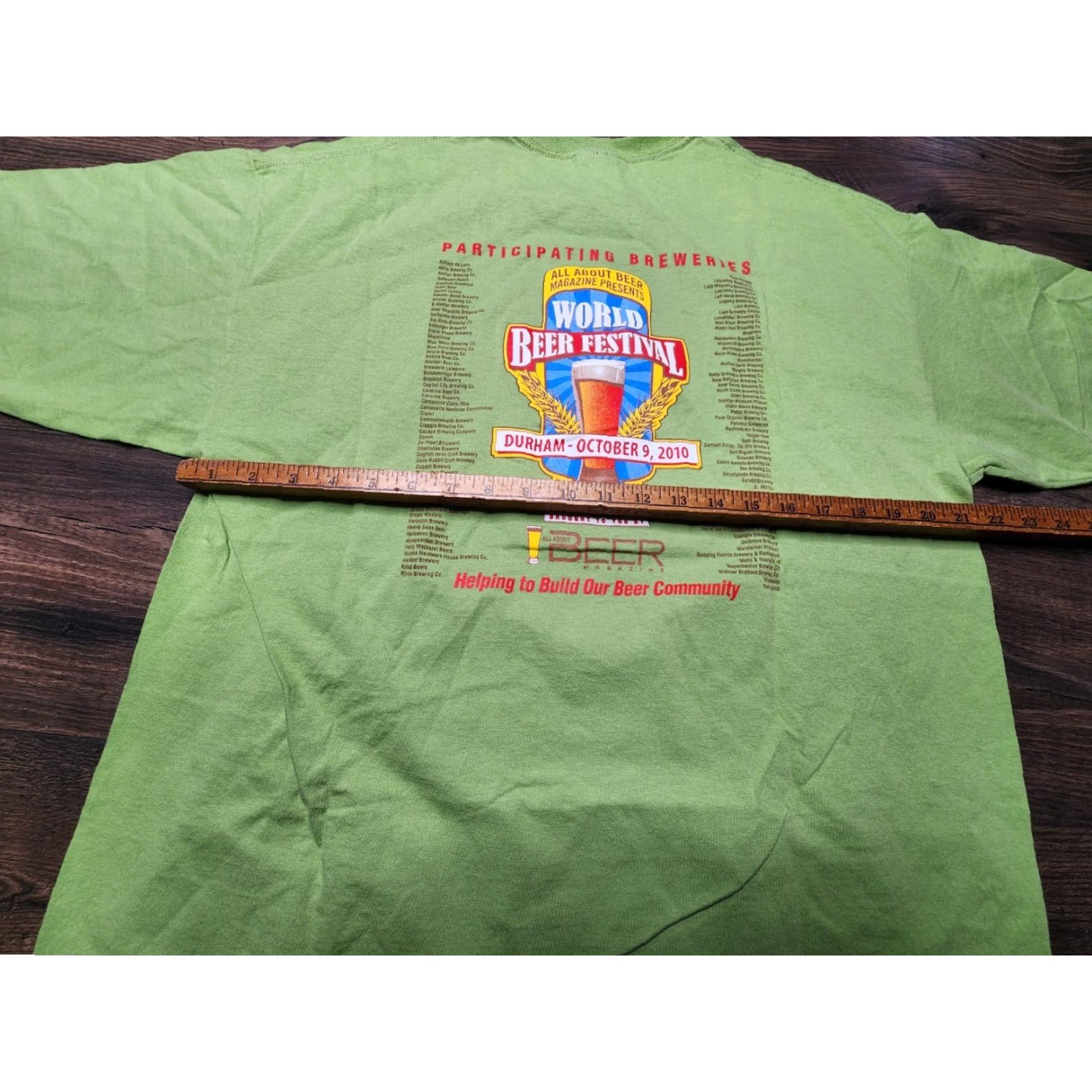 Gildan Gildan Mens XL Green Shirt Beer Expert Festival Double Sided 2010 Durham Size US XL / EU 56 / 4 - 3 Thumbnail