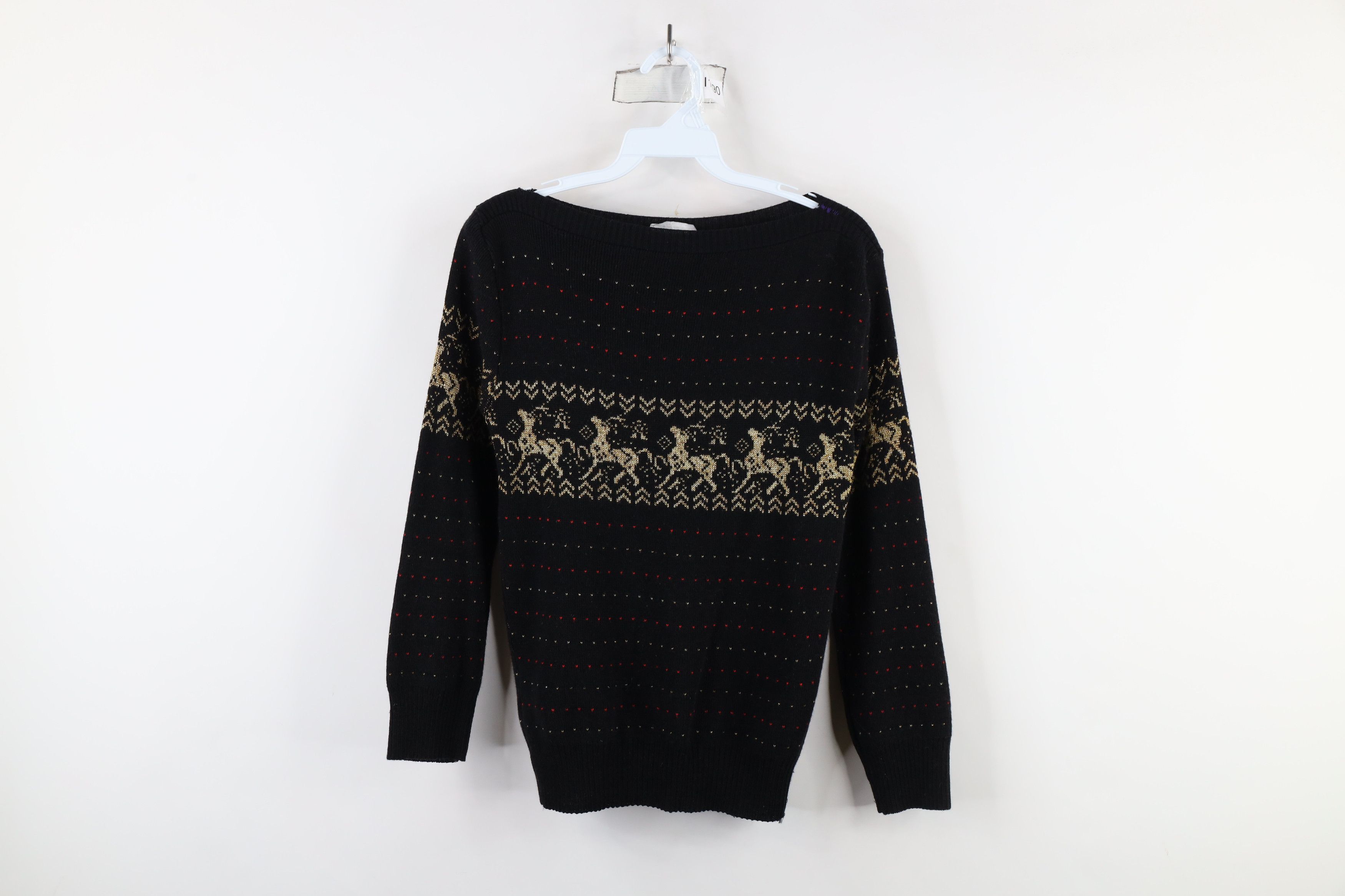 Vintage Vintage 70s Streetwear Christmas Reindeer Knit Sweater USA Size S / US 4 / IT 40 - 1 Thumbnail