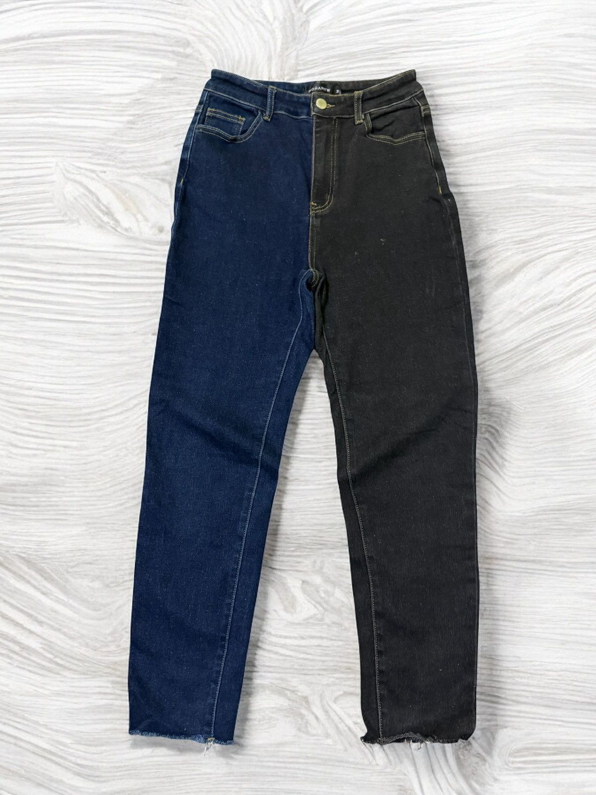Designer × Japanese Brand SKINNY STRETCHED MONATRW RECONSTRUCTED DISTRESSED DENIM Size 24" / US 00 / IT 34 - 2 Thumbnail
