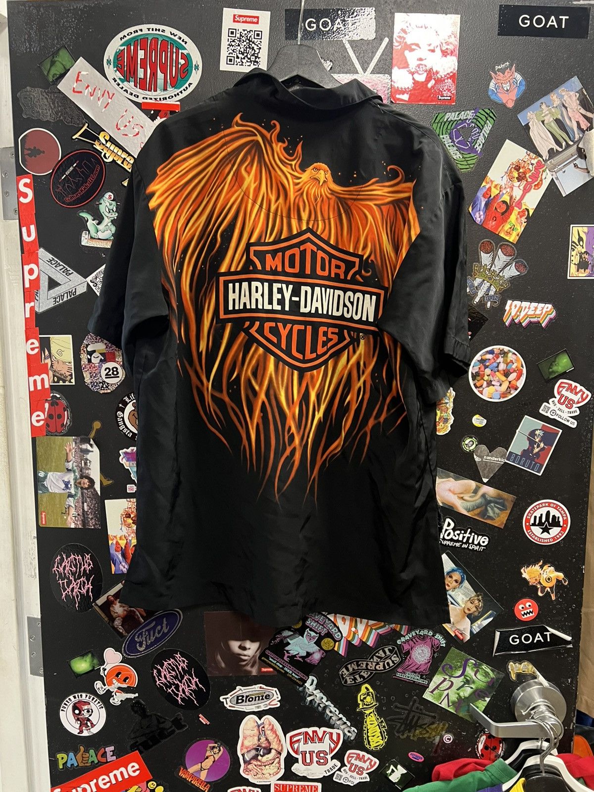 Harley Davidson Vintage Harley Davidson Phoenix Fire Button Up Shirt Size US M / EU 48-50 / 2 - 2 Thumbnail