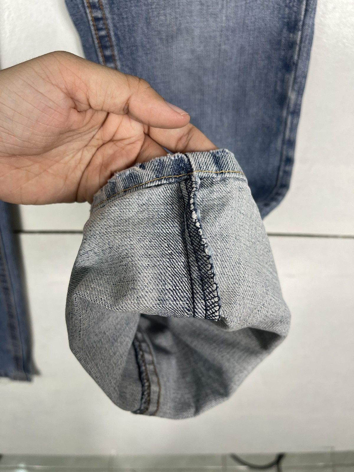 Japanese Brand Meterbonwe Faded Blue Zipper Fly Jeans Size US 30 / EU 46 - 13 Thumbnail