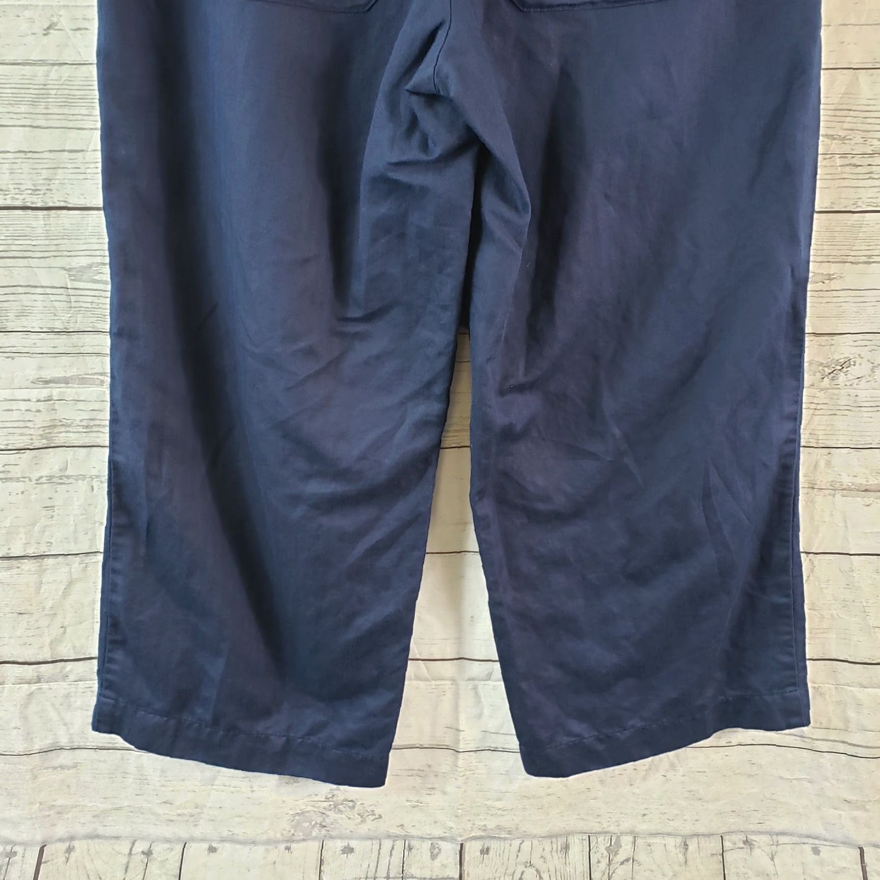 Ralph Lauren Lauren Ralph Lauren Womens Cropped Pants Sz Small Blue Linen Blend Pull On Solid Size 28" / US 6 / IT 42 - 5 Thumbnail