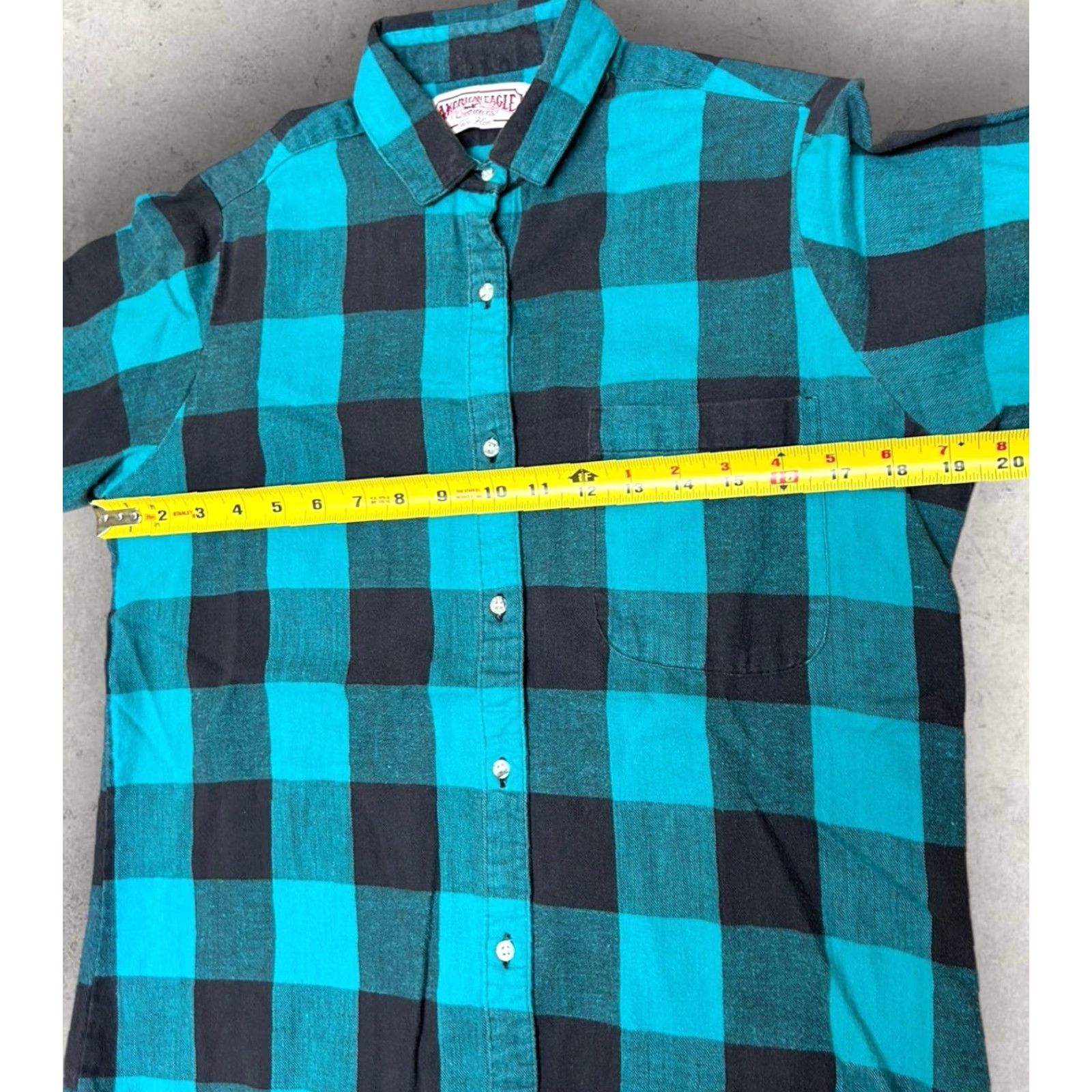 American Eagle Outfitters VINTAGE American Outfitters For Her Womens Grunge 90s Flannel Plaid Teal Blue Shirt M Casual, Travel Womens 90s Grunge USA Pocketed Button-Up Shirt Size M / US 6-8 / IT 42-44 - 5 Thumbnail