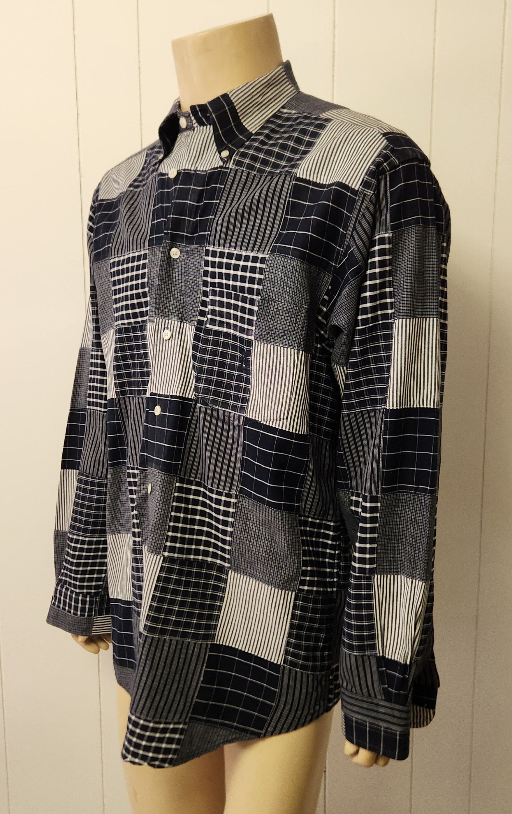 Nautica men's patchwork shirt L navy white Nautica button down Size US L / EU 52-54 / 3 - 2 Thumbnail