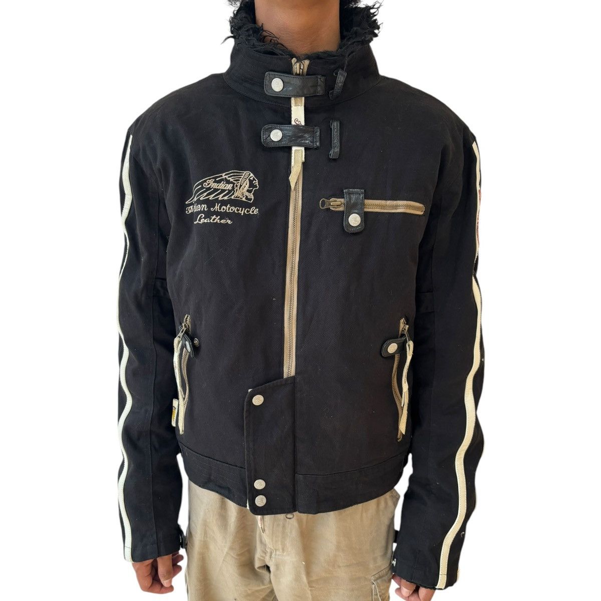 Indian Motorcycle Vintage Indian motocycle leather jacket fur faux Size US L / EU 52-54 / 3 - 4 Thumbnail