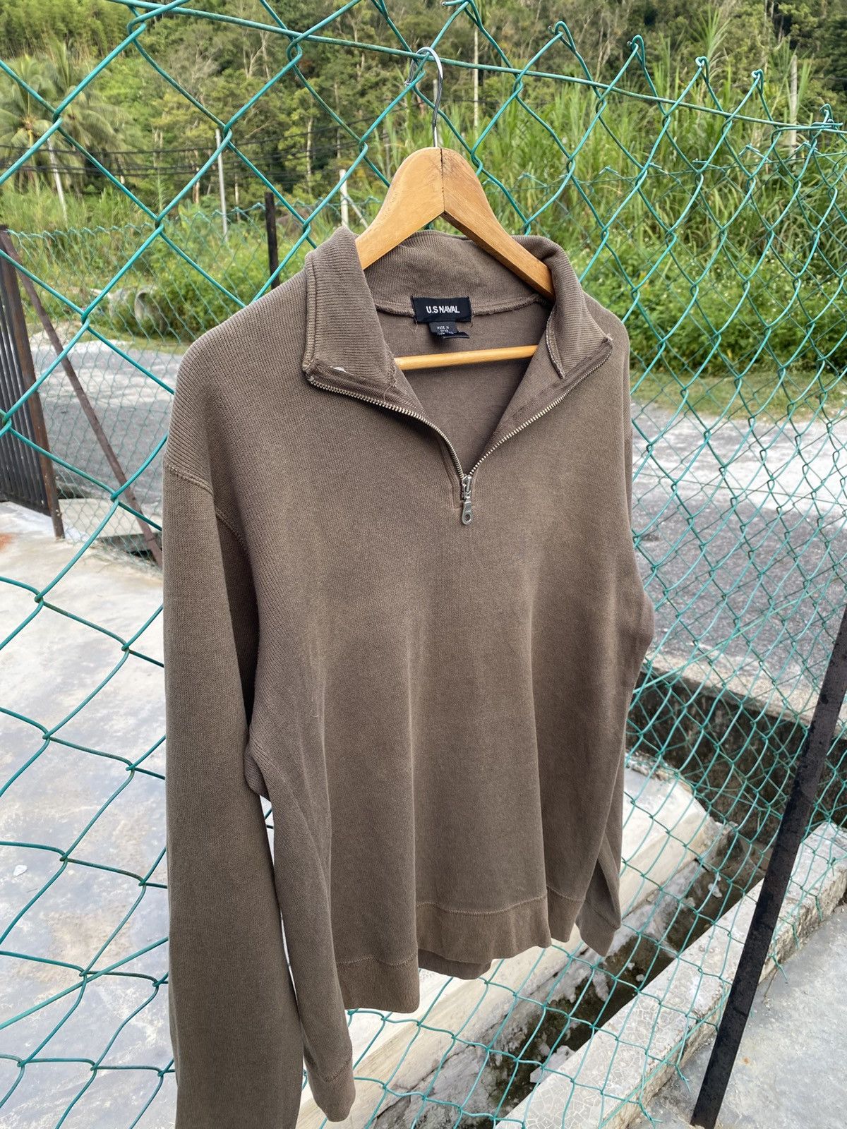 Japanese Brand US Naval olive brown half zip sweater Size US M / EU 48-50 / 2 - 4 Thumbnail