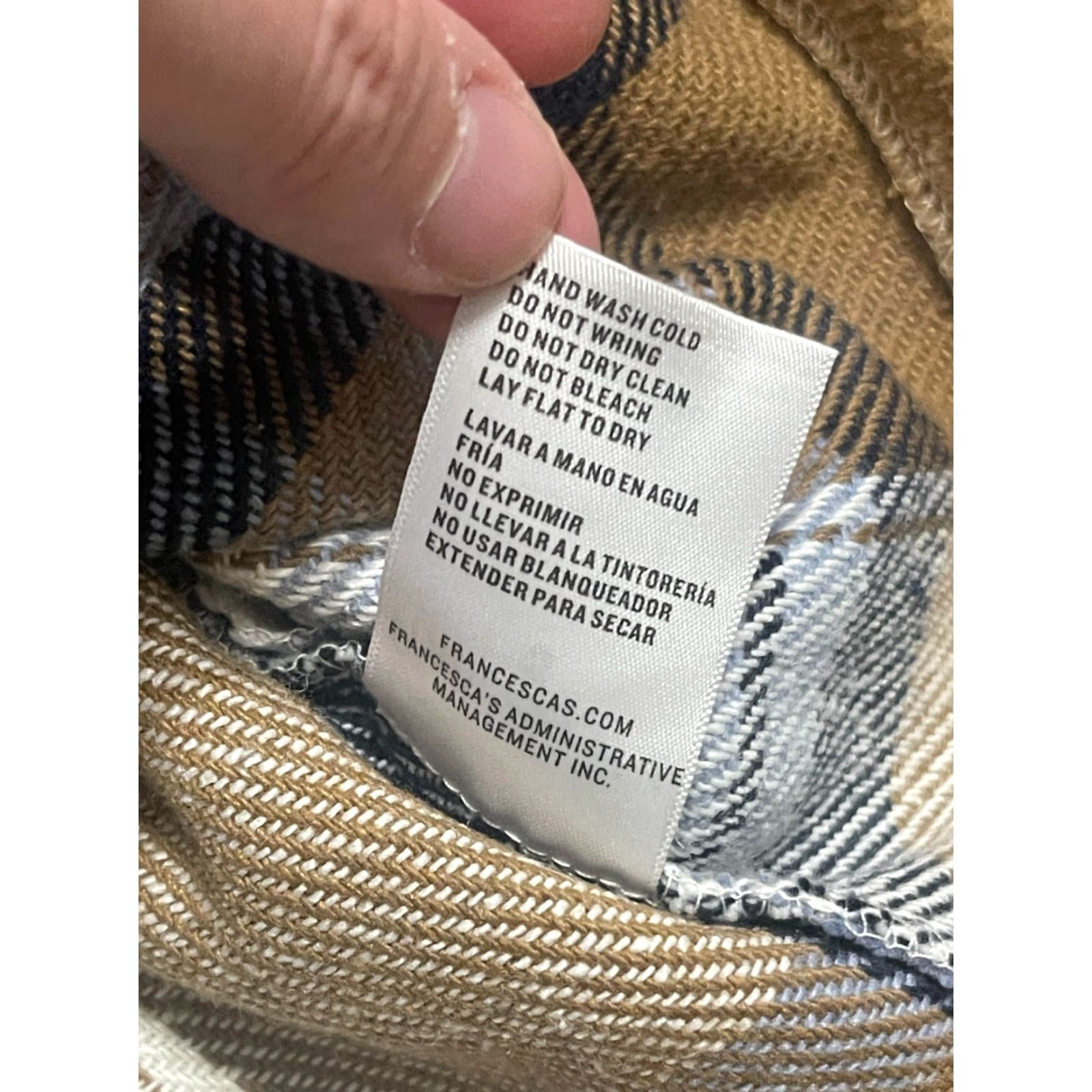 Vintage Blue Rain by Francesca's Skirt Women's Small Brown White Blue Side Zip Size 28" / US 6 / IT 42 - 7 Thumbnail