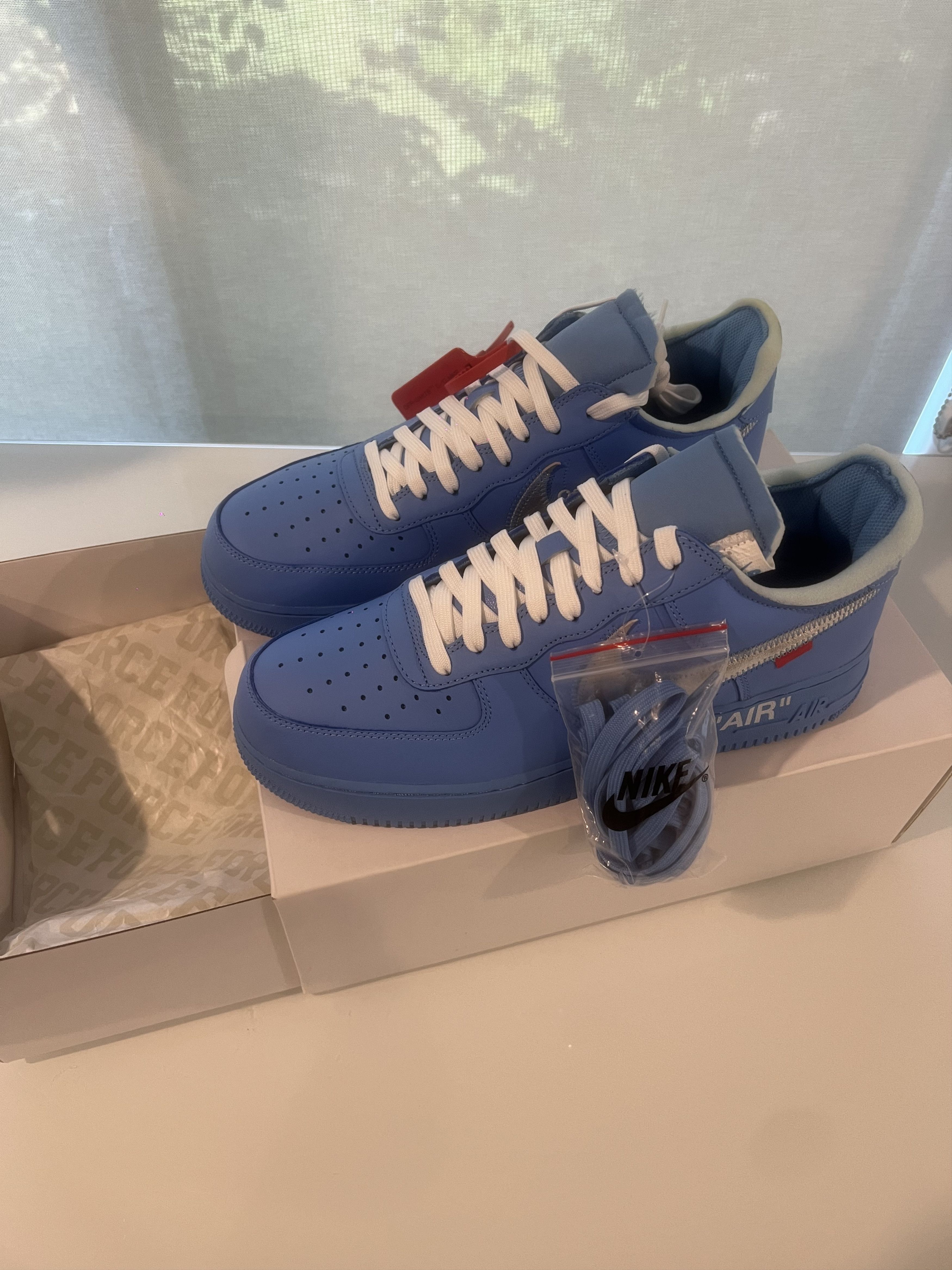 Nike × Off-White Nike Air Force 1 Low Off White University Blue MCA Exclusive Size US 12 / EU 45 - 3 Thumbnail