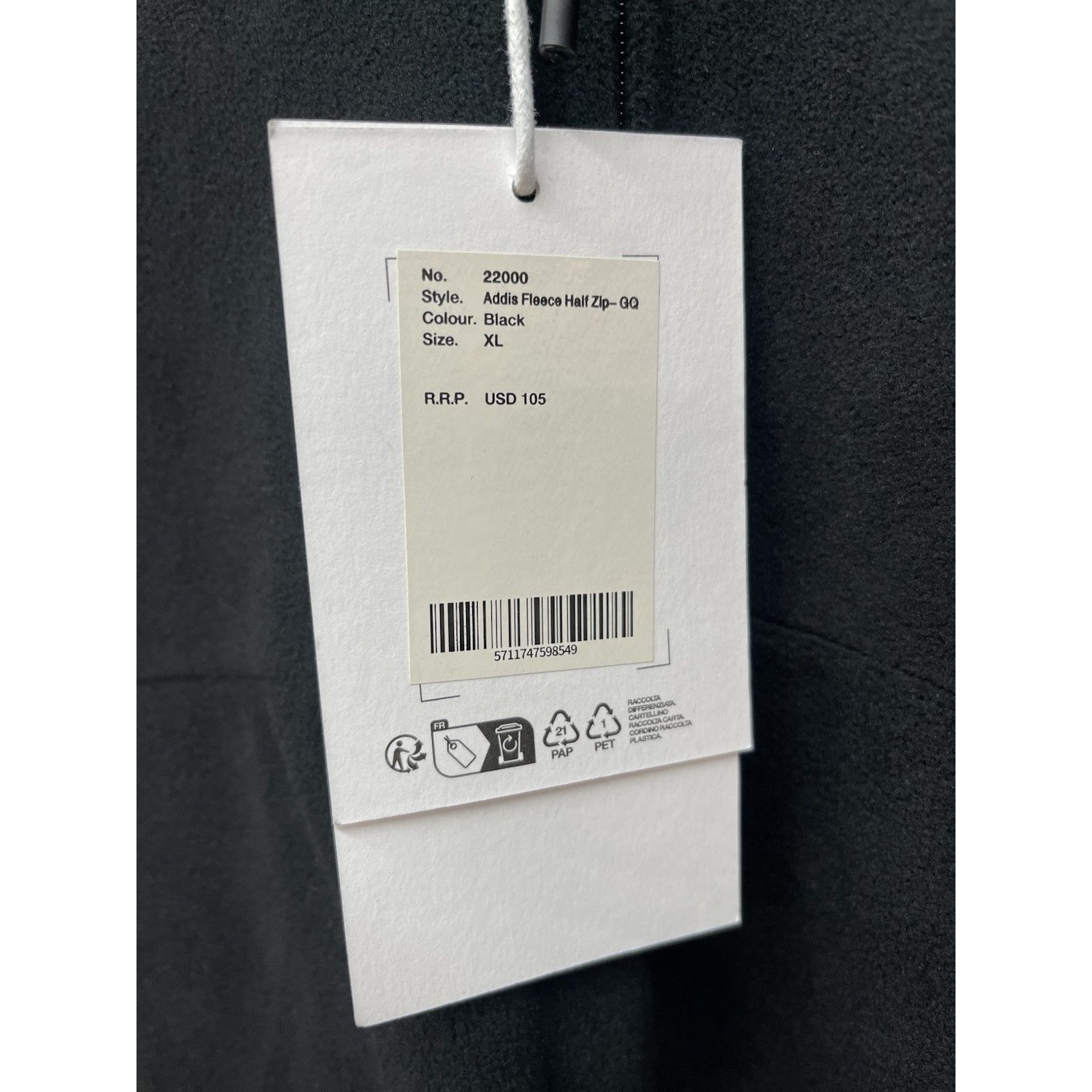 Rains Men's RAINS Japan x Adidas Fleece Half-Zip Black NWT Size XL Size US XL / EU 56 / 4 - 4 Thumbnail
