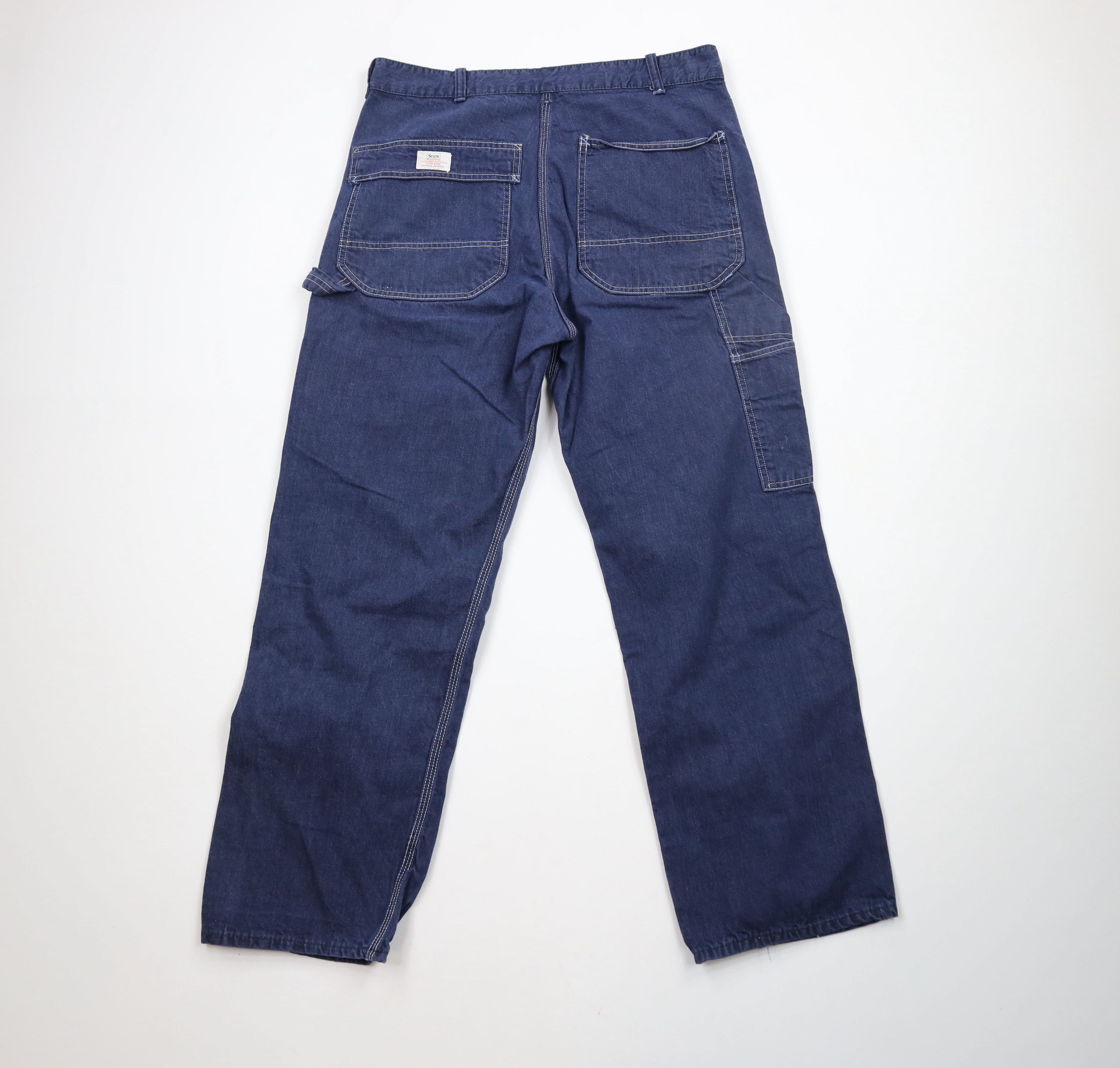 Vintage Vintage 60s 70s Streetwear Wide Leg Dungaree Denim Jeans Size US 32 / EU 48 - 7 Thumbnail