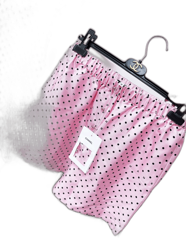 Chanel Chanel 24P Pink Polka Dot Silk Shorts Size 38" / US 16 / IT 52 - 1 Thumbnail