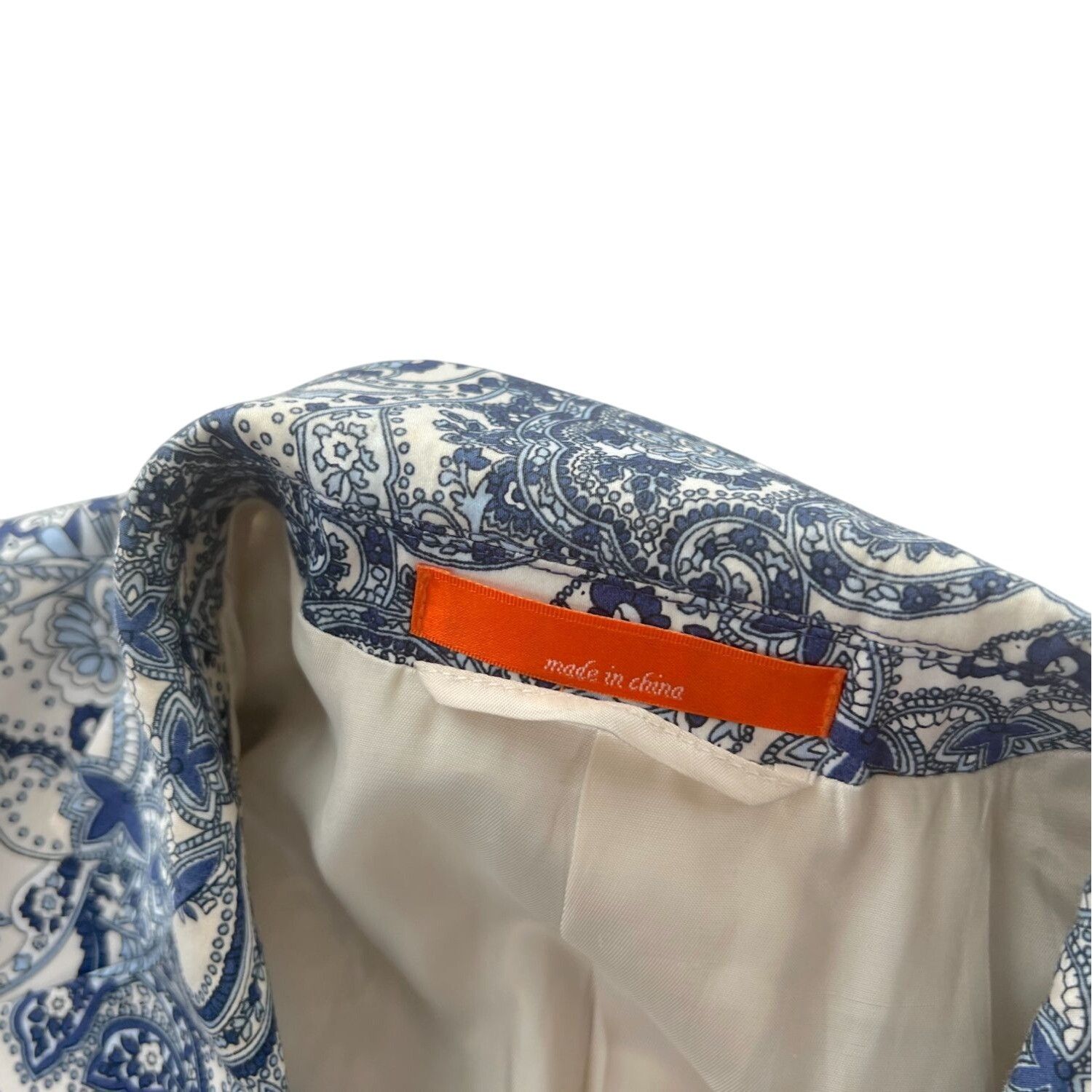 Tallia Tallia Blue/White Paisley Dual-Vented Sportcoat Size 40R - 7 Thumbnail