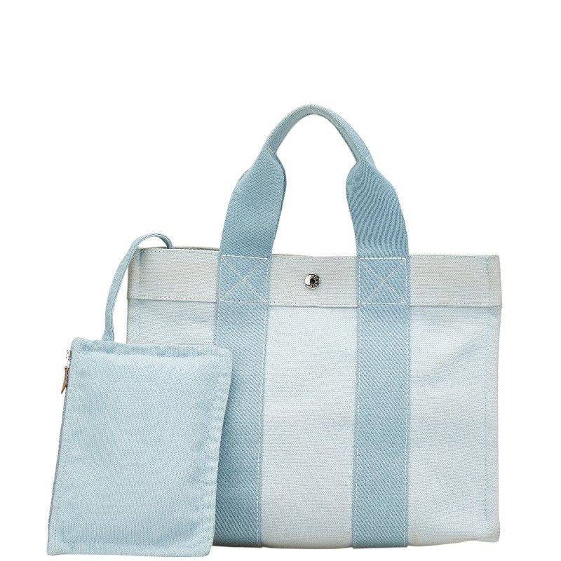 Hermes Hermes Coquillage Pm Canvas Tote Bag Canvas Tote Bag in Blue, Women's