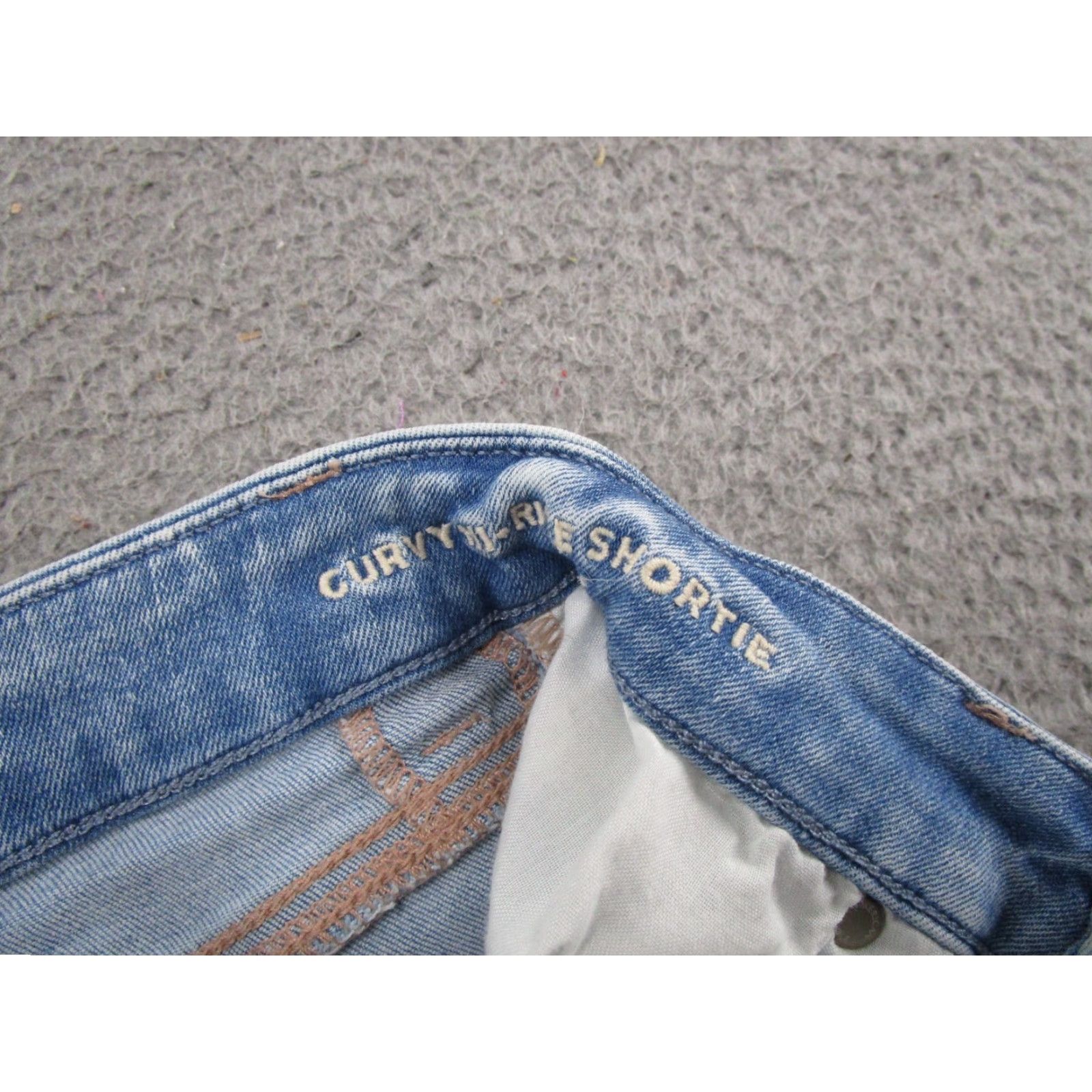 American Eagle Outfitters American Eagle Outfitters Curvy Hi Rise Shortie Shorts Distressed Next Level Stretch SZ 2 Blue Denim 5-Pocket Womens Summer Size 26" / US 2 / IT 38 - 3 Thumbnail