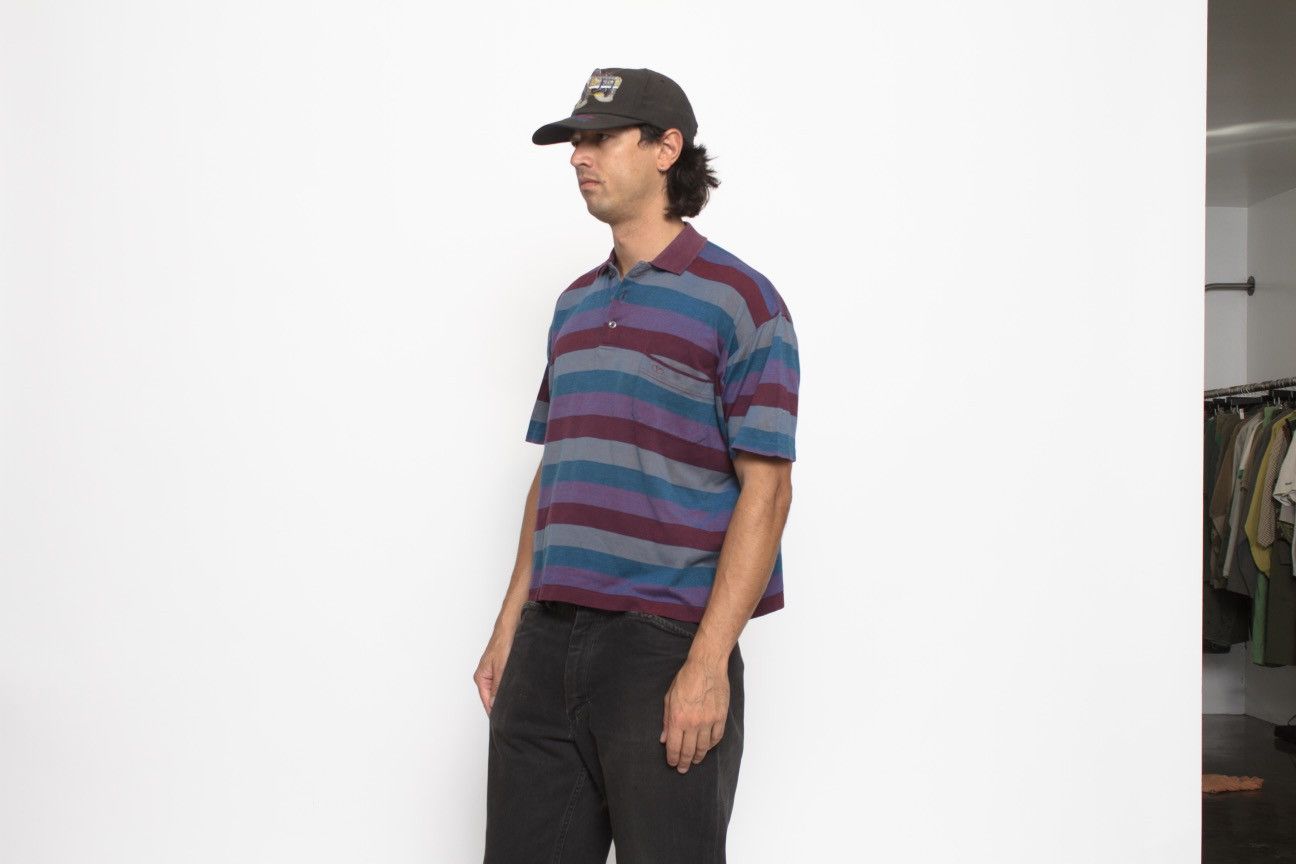 Valentino BURGUNDY BLUE AND PURPLE BOXY POLO SHIRT BY VALENTINO Size US M / EU 48-50 / 2 - 2 Thumbnail