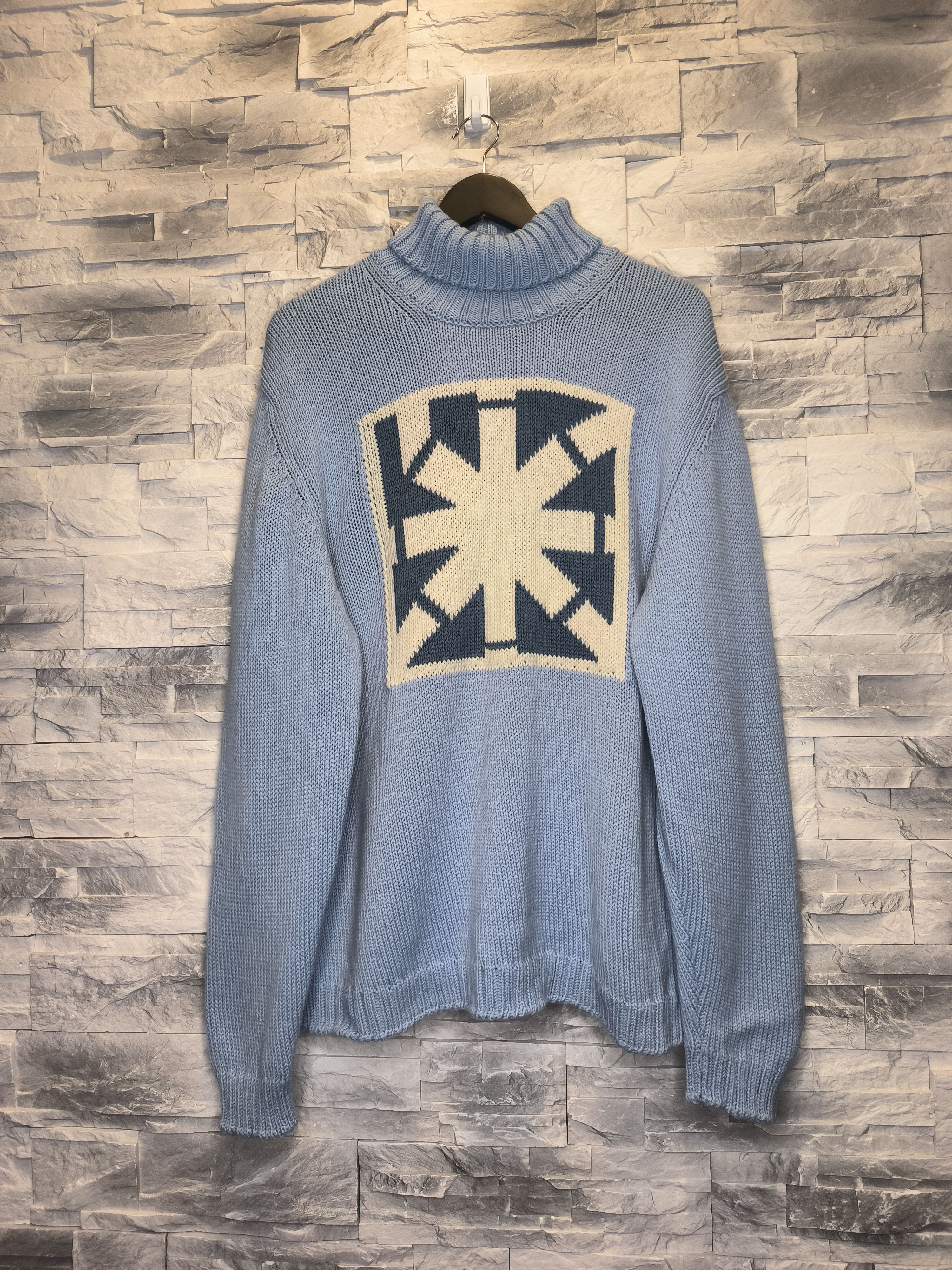 Vintage Bogner Baby Blue Turtleneck Wool Knitwear