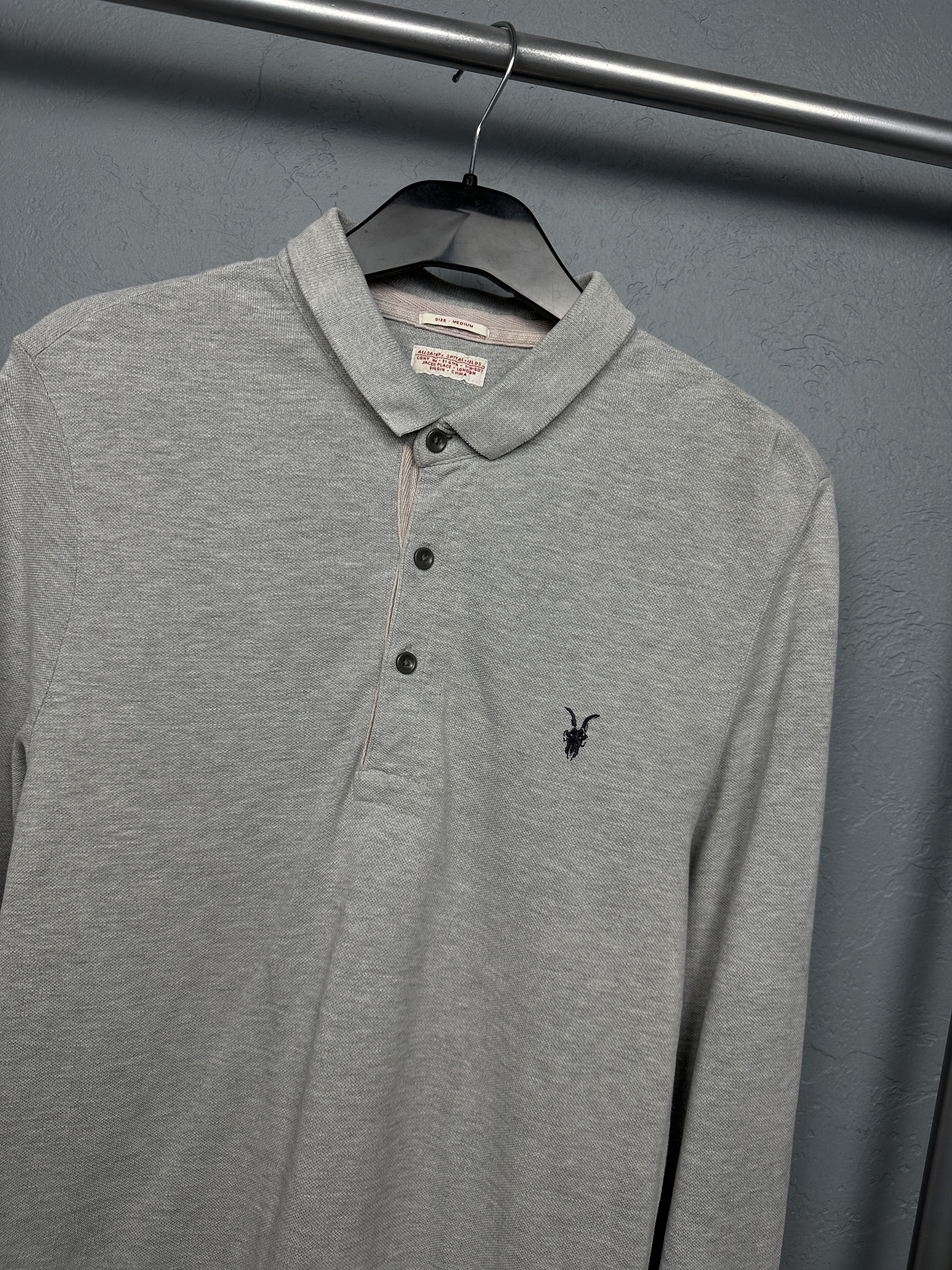 Allsaints Allsaints Mens Sandringham Long Sleeve Polo Shirt Size US M / EU 48-50 / 2 - 2 Thumbnail