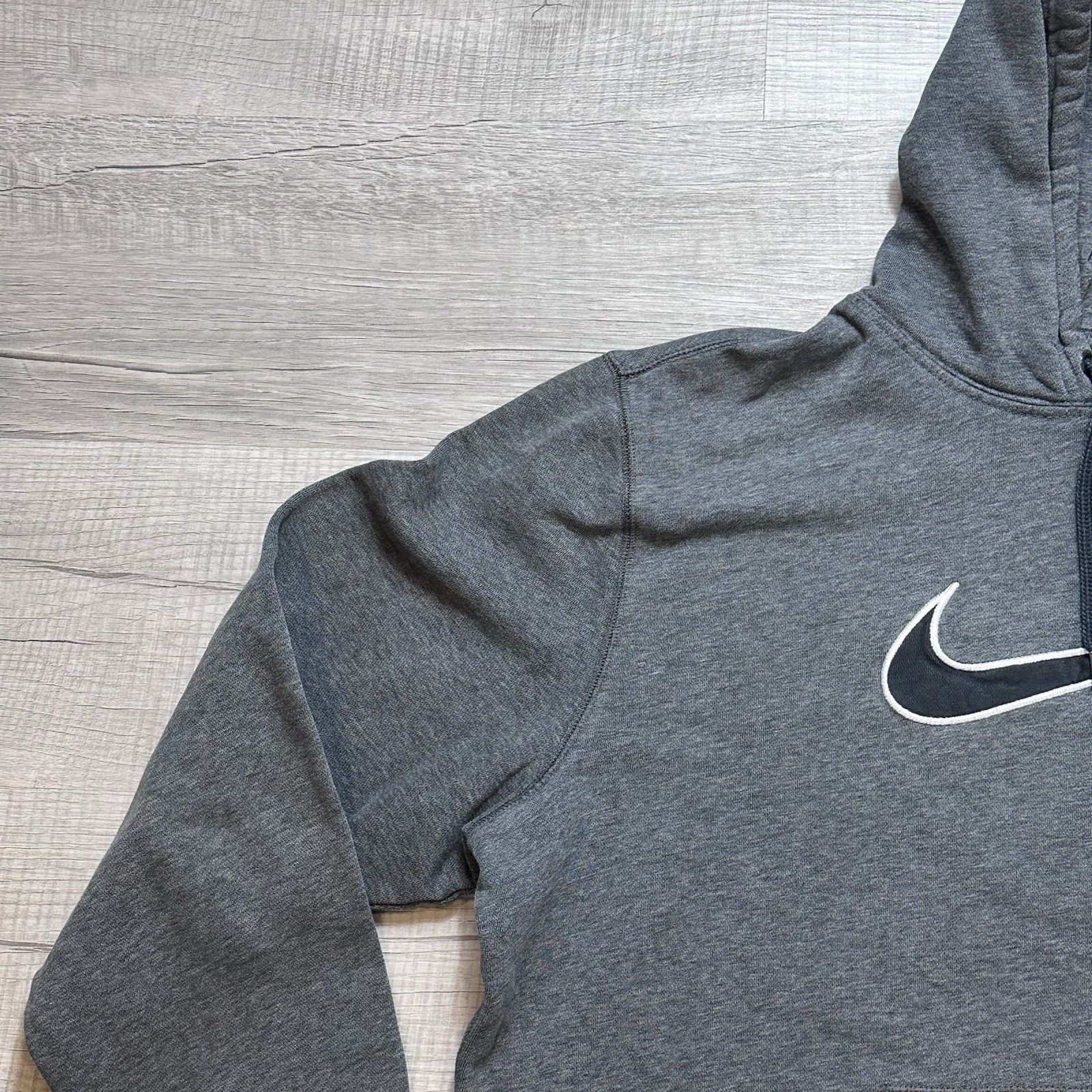 Nike Vintage Nike Hoodie Sweatshirt Gray Big Logo Center Swoosh Size US XL / EU 56 / 4 - 10 Thumbnail