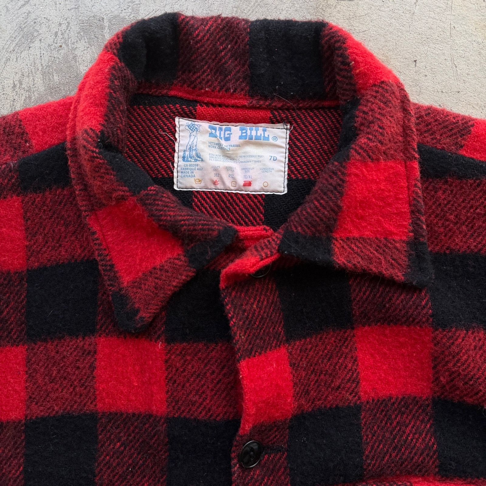 Other 70s Big Bill Buffalo Plaid Wool Blend Cruiser Work Jacket Size US XL / EU 56 / 4 - 1 Thumbnail
