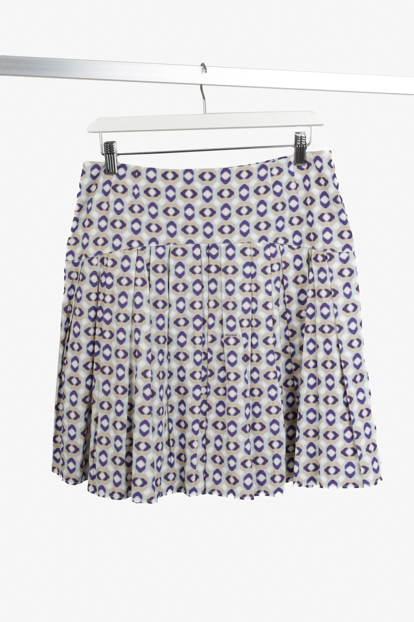 Miu Miu Miu Miu 2007 Taupe Geometric Print Skirt Size 27" / US 4 / IT 40 - 2 Thumbnail