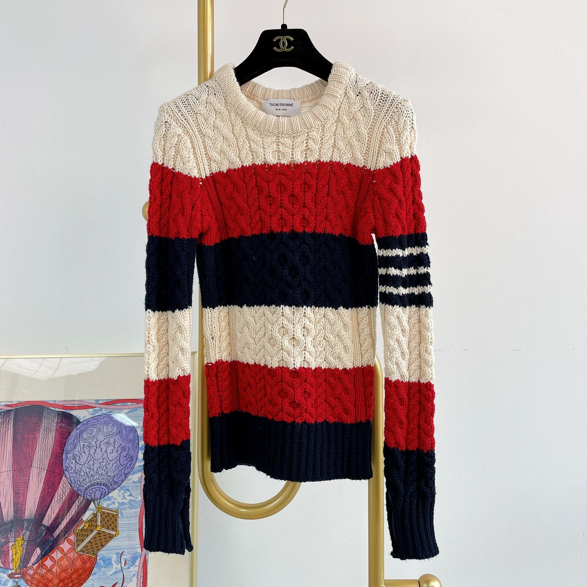 Thom Browne TB crewneck colorblock stripe knit top 38 Size XS / US 0-2 / IT 36-38 - 1 Thumbnail