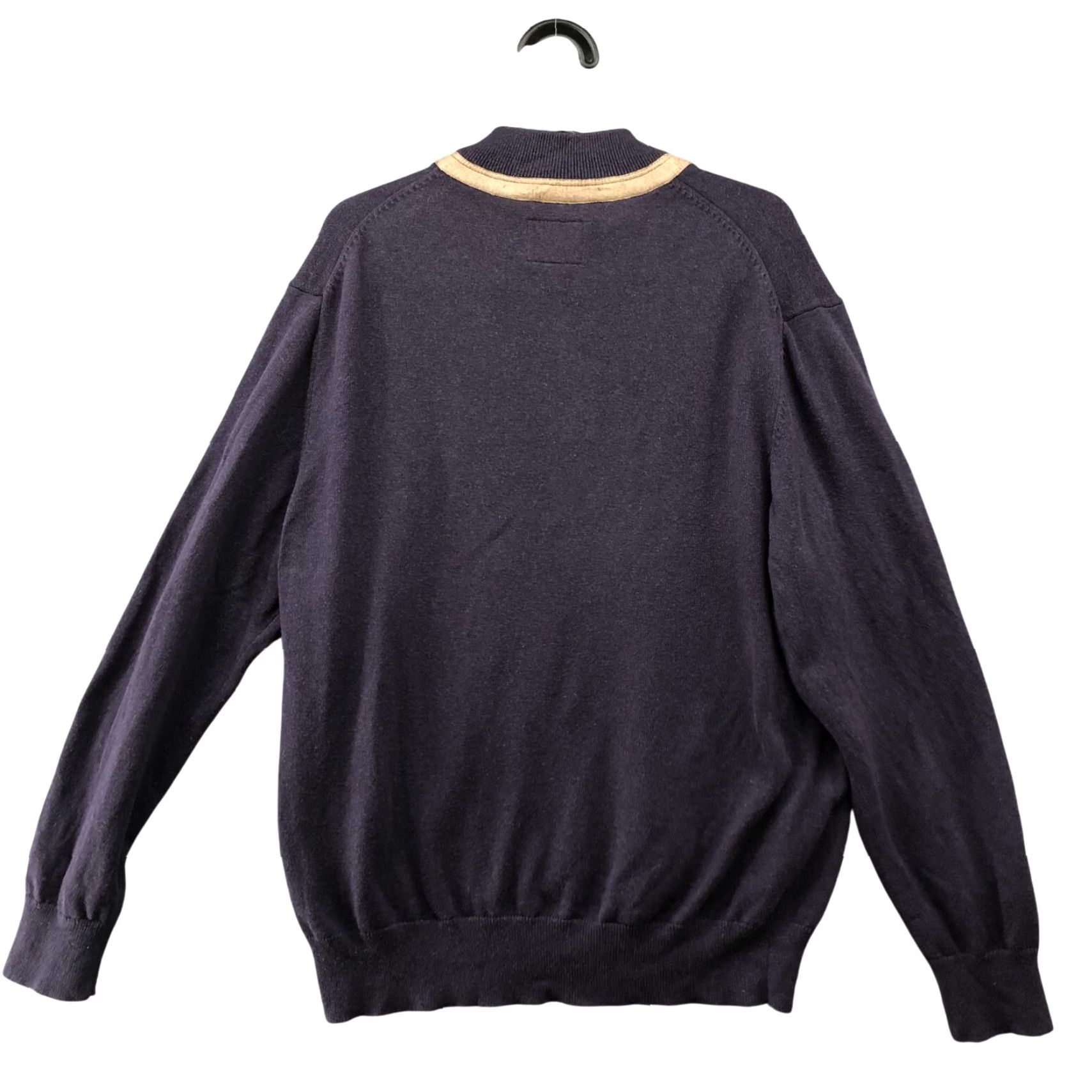 Enro VINTAGE Enro Sweater Mens XL 1/4 Button Mock Neck Cashmere Cotton Purple Eggplant Pullover Knit Classic Core Mens Size US XL / EU 56 / 4 - 2 Thumbnail