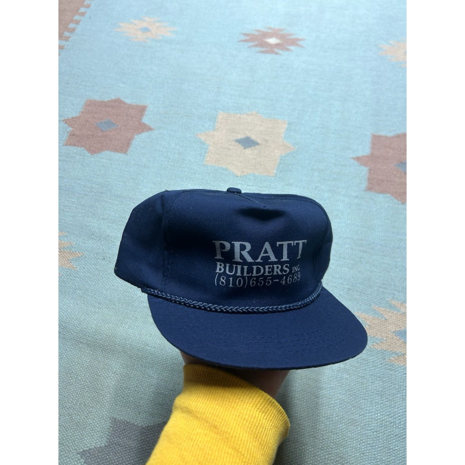 Vintage VINTAGE SnapBack hat cap Pratt Builders Michigan construction navy blue Size ONE SIZE - 2 Thumbnail