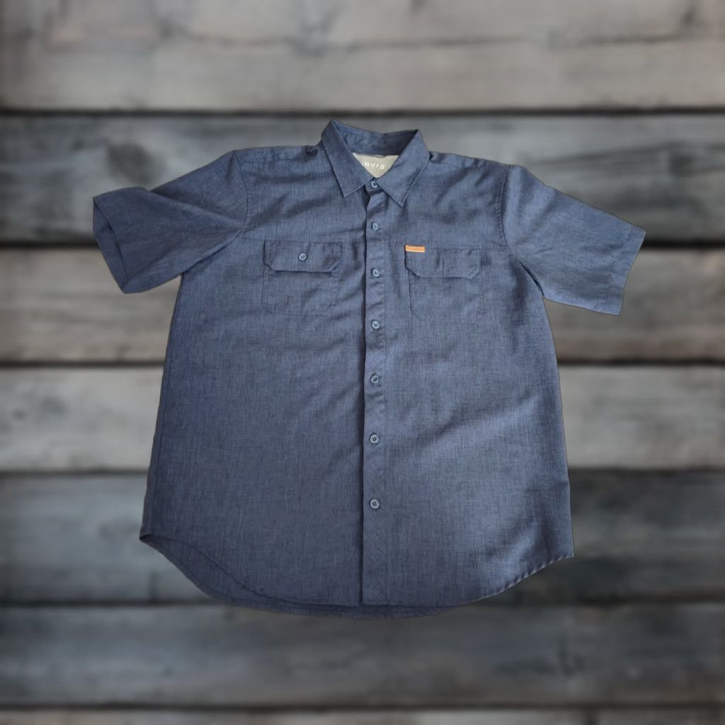 Orvis Orvis Classic Collection Short Sleeve Button Up Fishing Shirt Blue Men's Size L Size US L / EU 52-54 / 3 - 1 Thumbnail