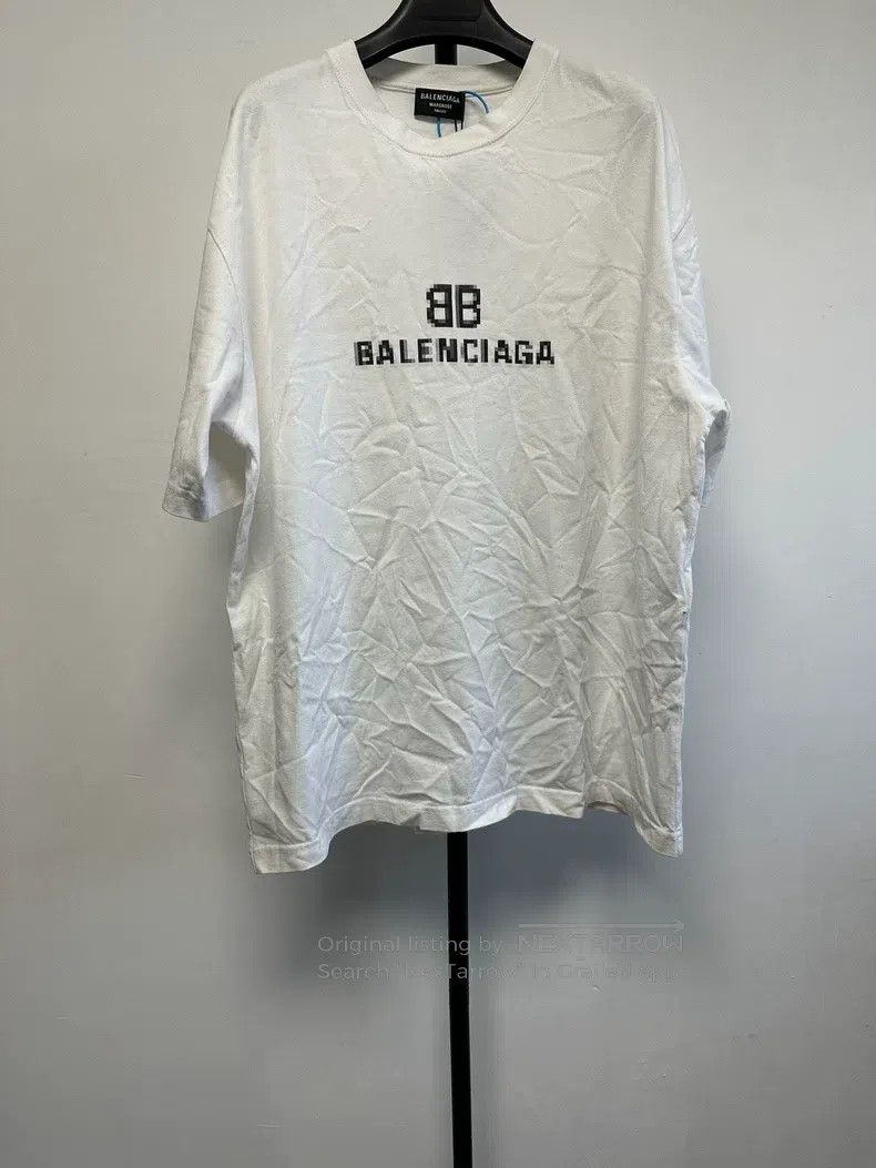 Balenciaga Balenciaga Mosaic Fuzzy BB Letter Loose Short Sleeve Size US M / EU 48-50 / 2 - 1 Thumbnail