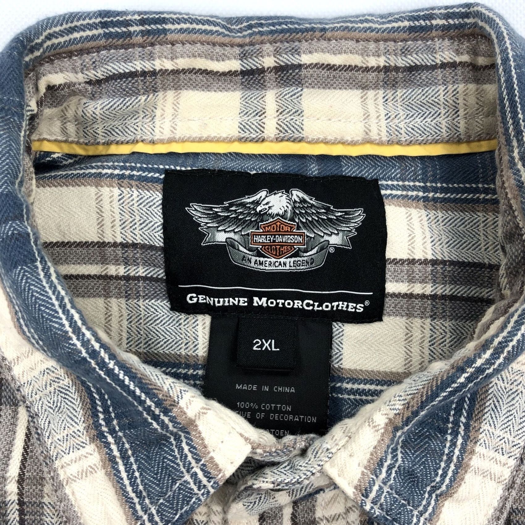 Harley Davidson Harley-Davidson Mens 2XL Plaid Short Sleeve Button-Down Shirt American Legend Y2K Style Size US XXL / EU 58 / 5 - 4 Thumbnail