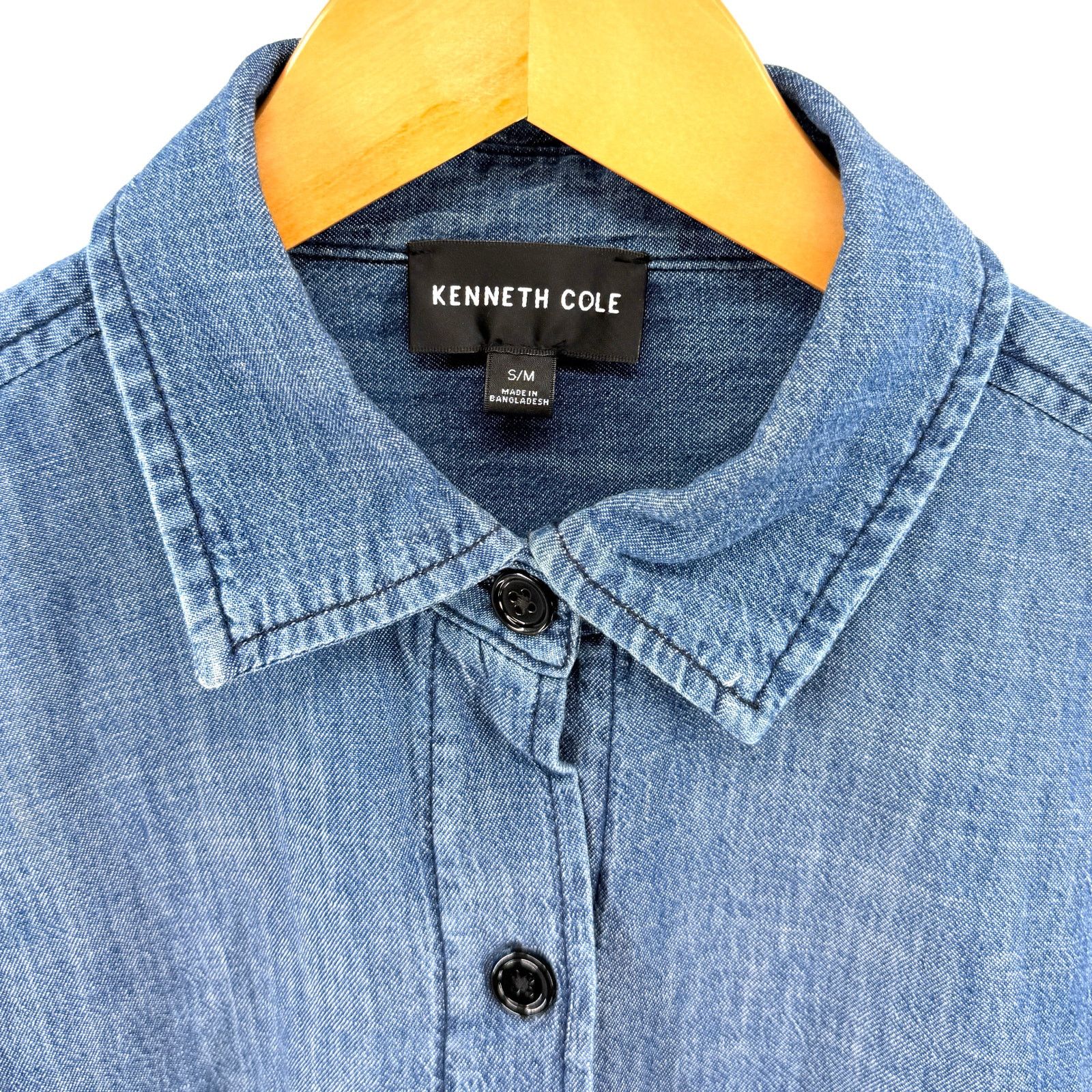 Kenneth Cole Indigo White 100% Cotton Ombre Denim Button Down Shirt Size US S / EU 44-46 / 1 - 2 Thumbnail
