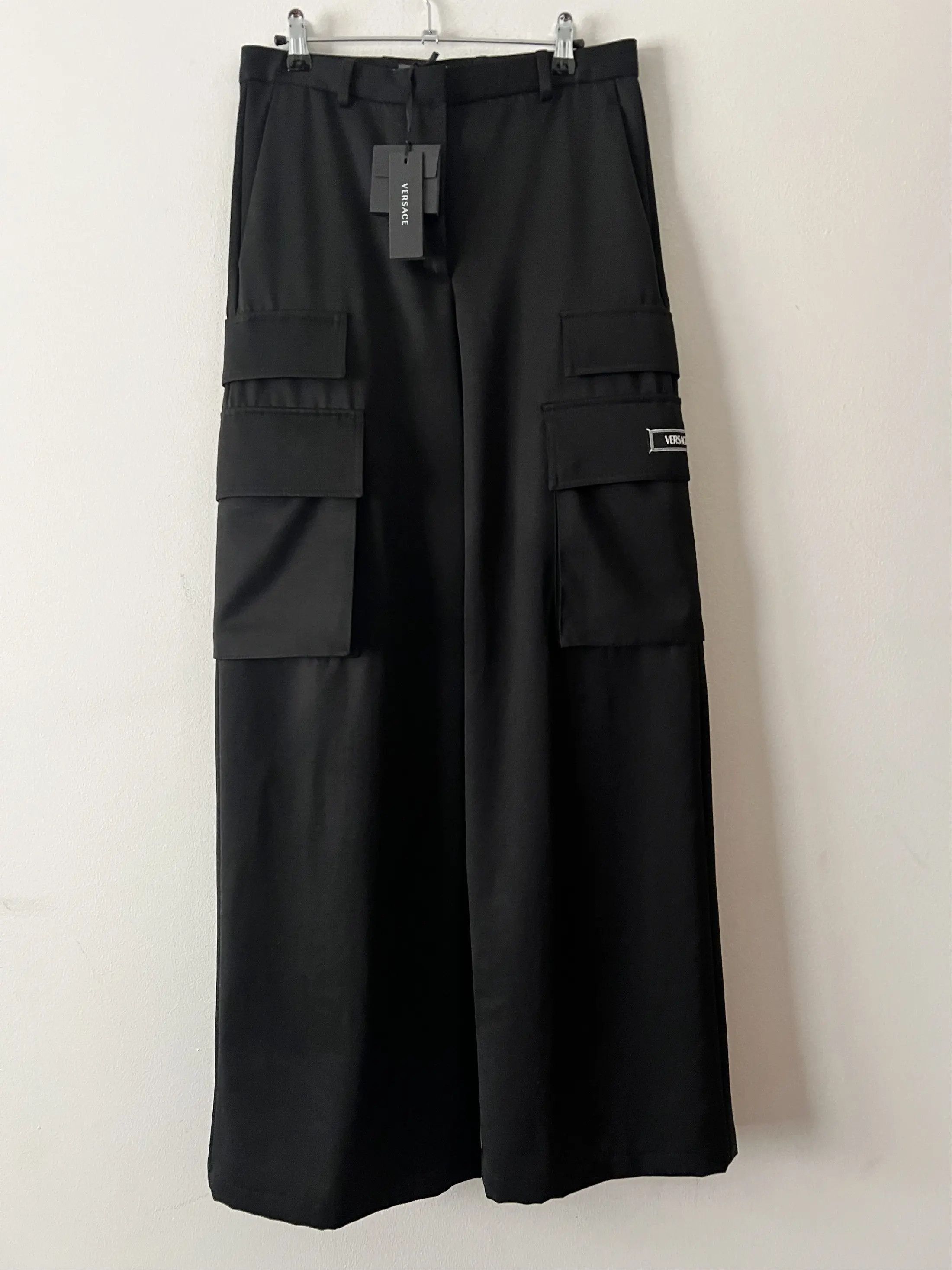Versace Virgin Wool Cargo Pants Palazzo Design Size 26" / US 2 / IT 38 - 2 Thumbnail